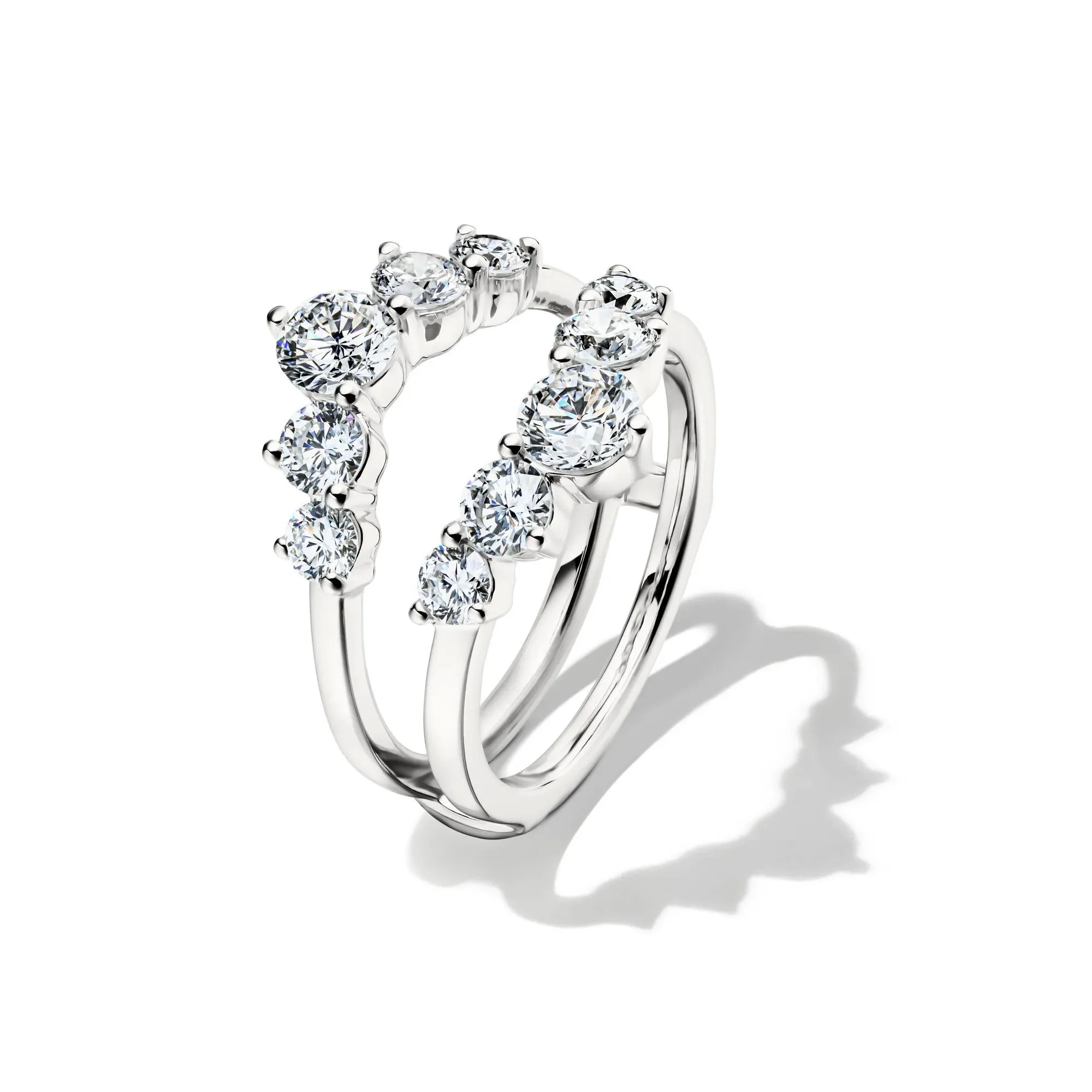 2 CT. Tw. Lab Grown Diamond Insert 14K White Gold Ring Size 6 5mm - Image 4