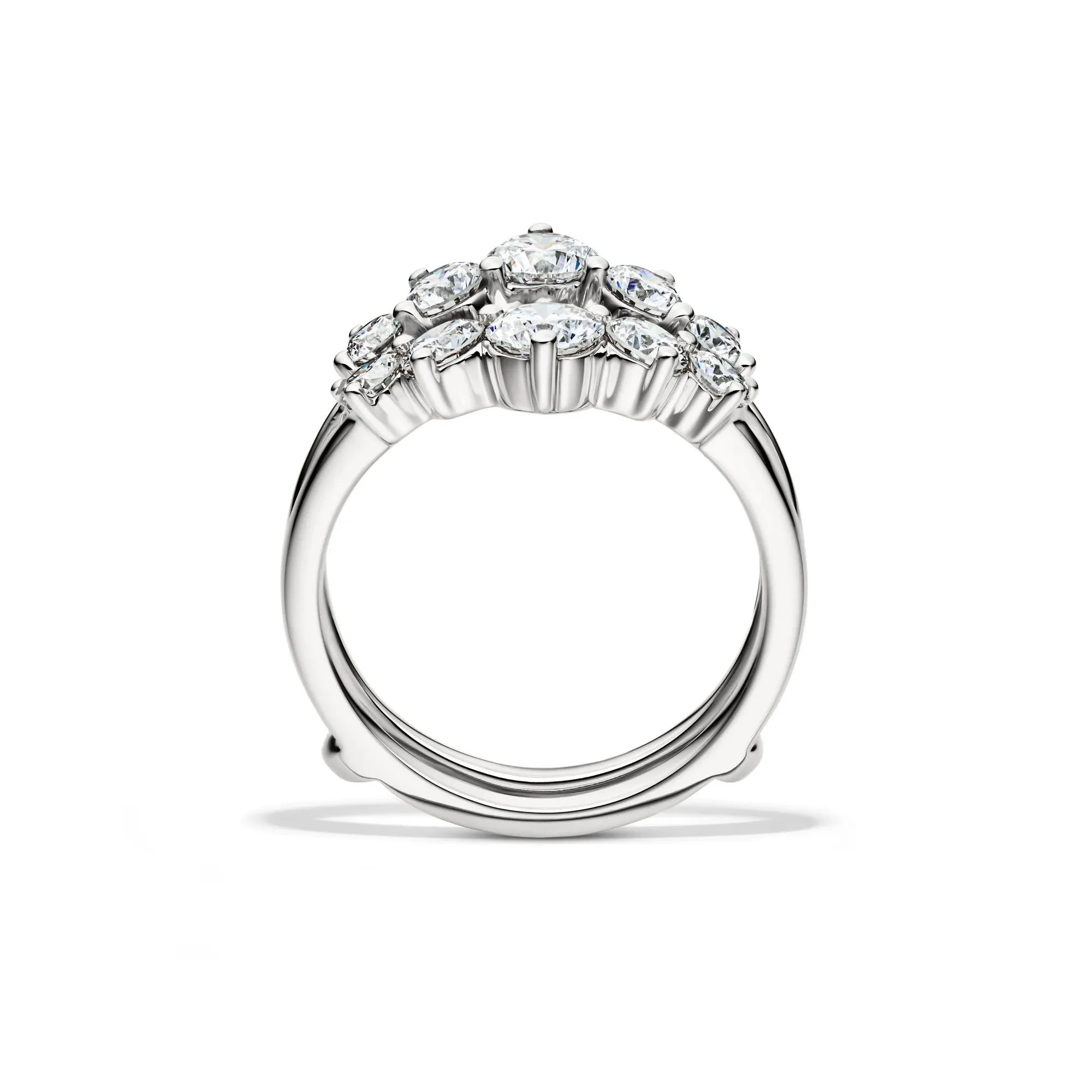 2 CT. Tw. Lab Grown Diamond Insert 14K White Gold Ring Size 8 5mm - Image 2