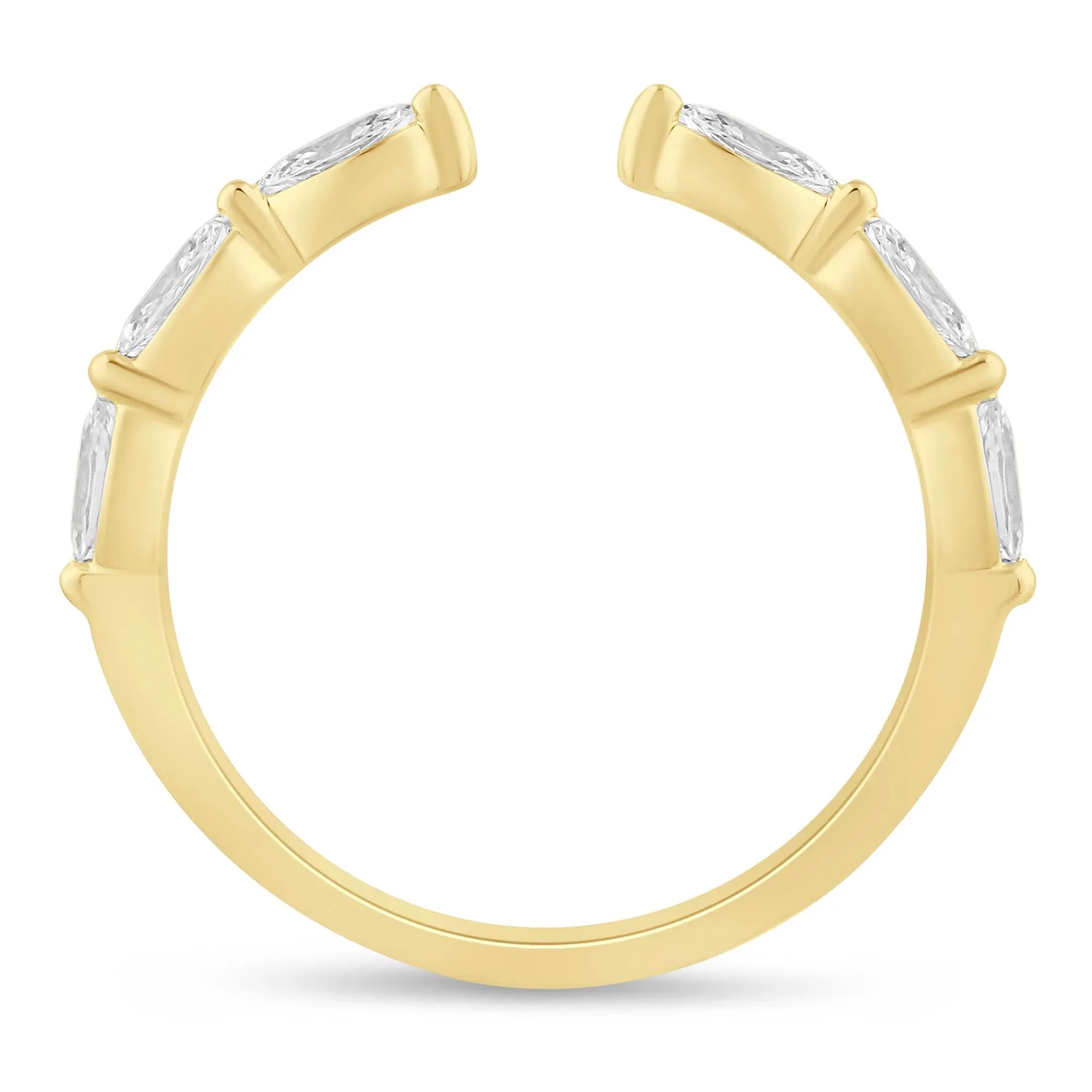 3/8 CT. Tw. Lab Grown Diamond Open Stack Anniversary Band Ring 14K Yellow Gold Size 6 1mm - Image 2