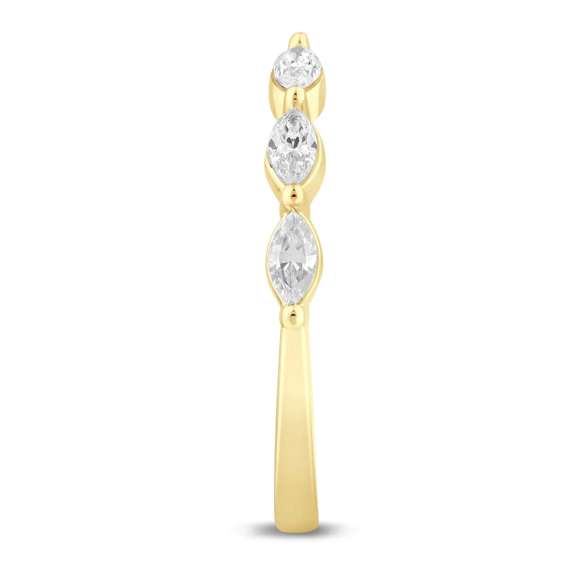 3/8 CT. Tw. Lab Grown Diamond Open Stack Anniversary Band Ring 14K Yellow Gold Size 7.5 1mm - Image 3