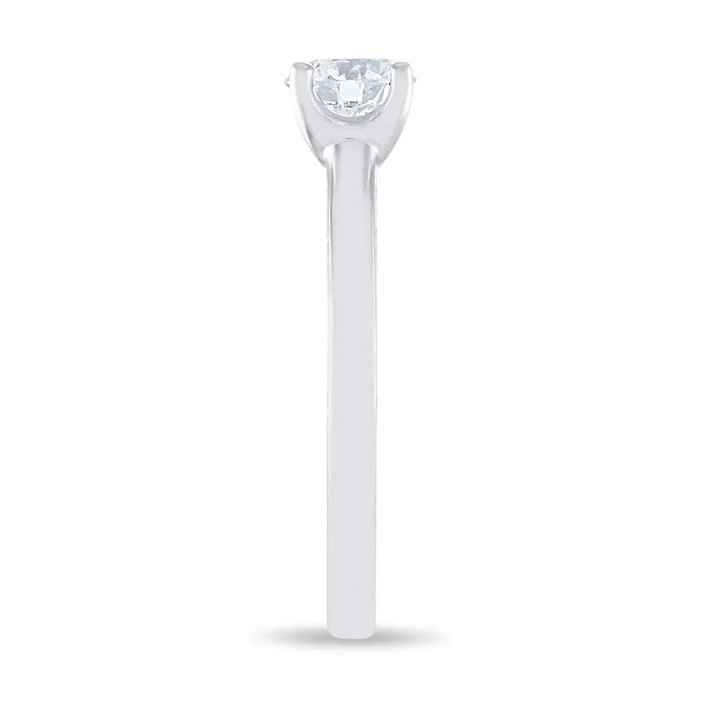 7/8 CT. Tw. Diamond Engagement Ring 14K White Gold Round Brilliant Cut Size 8.5 - Image 3