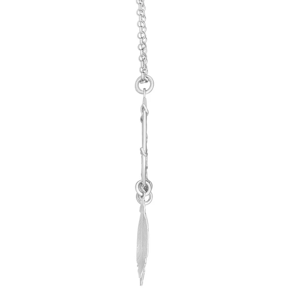 Dream Catcher Necklace .925 Sterling Silver White Size 17" - Image 2
