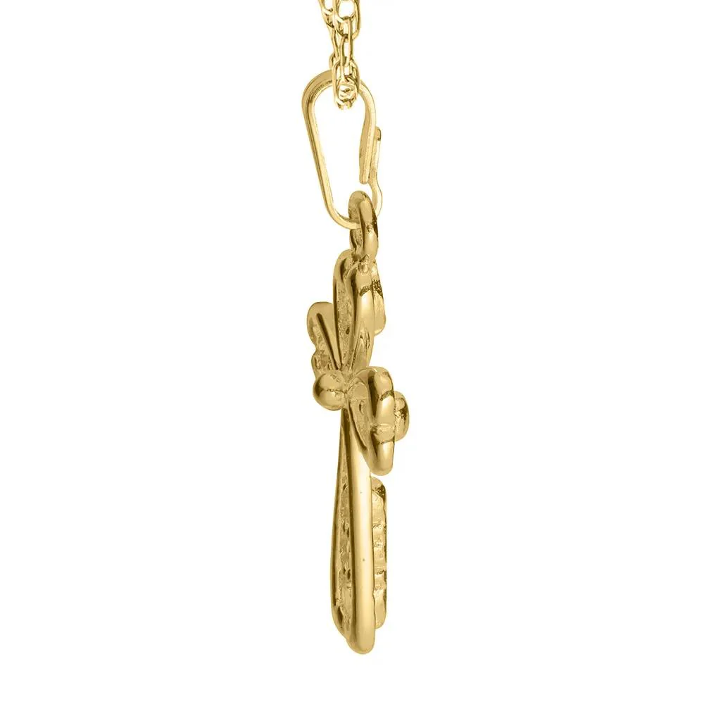 Children's Cross Pendant Necklace 14K Yellow Gold Size 15" - Image 2