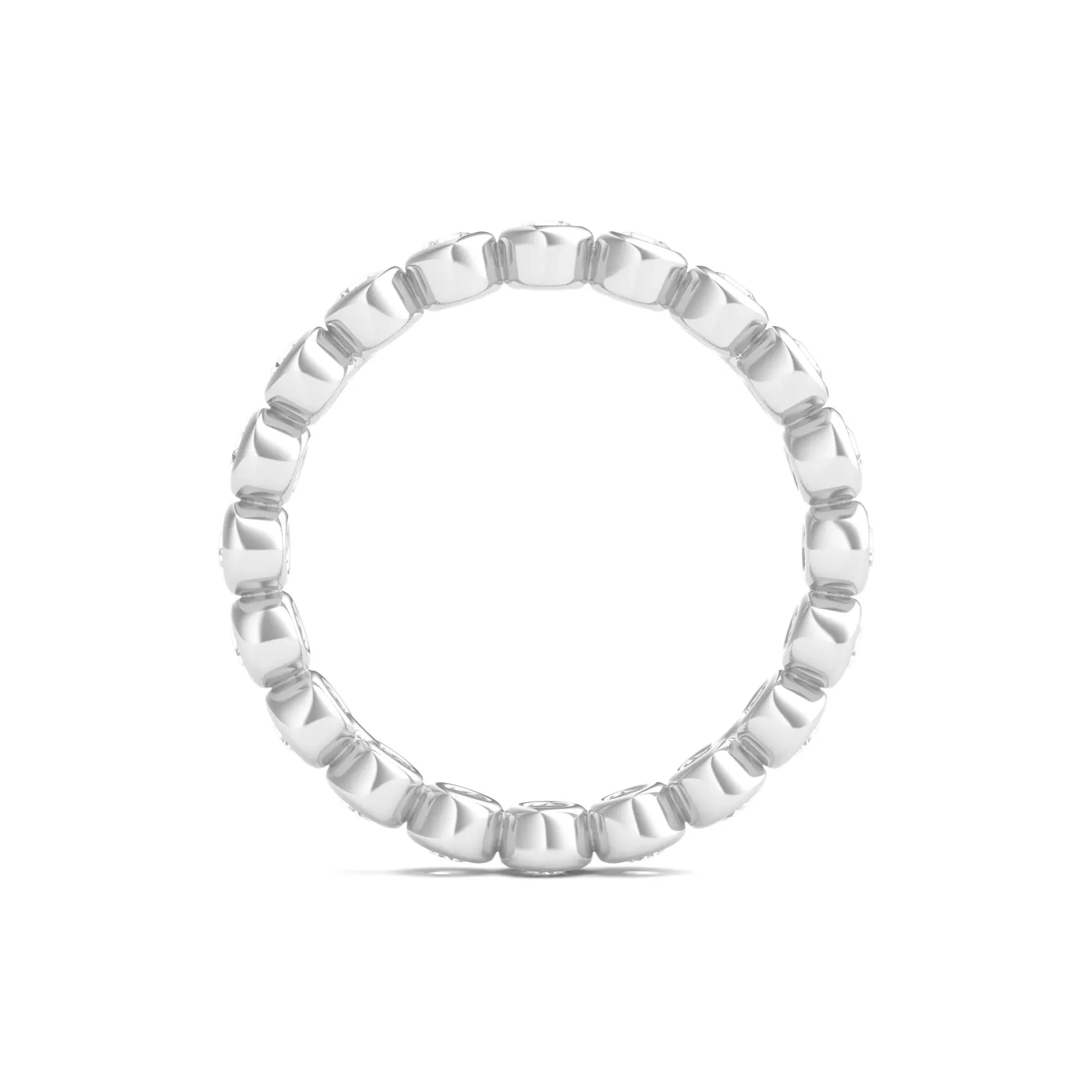 1 CT. Tw. Round Lab Grown Diamond Bezel-Set Eternity Band Ring Platinum White Size 4 - Image 2