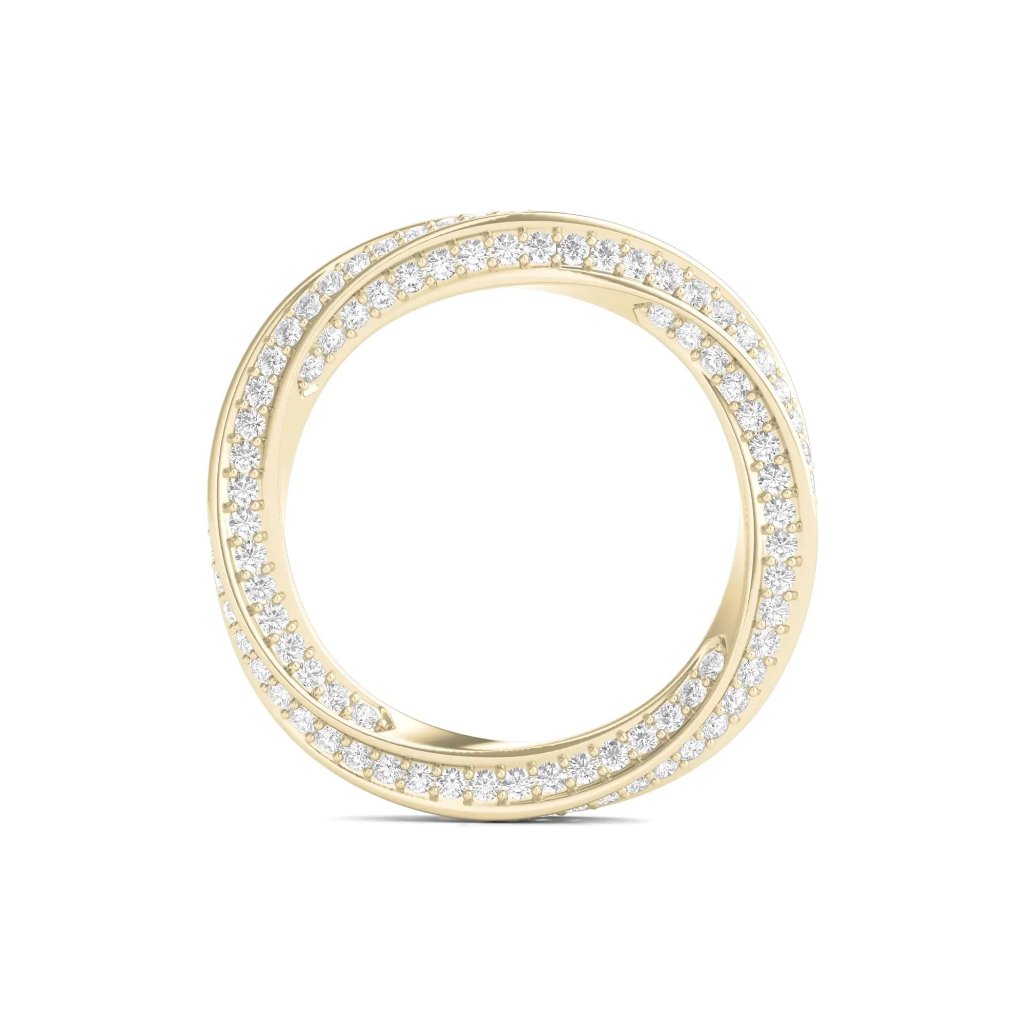1 CT. Tw. Lab Grown Diamond Helix Eternity Band Ring 14K Yellow Gold Round Brilliant Cut Size 6.5 - Image 2