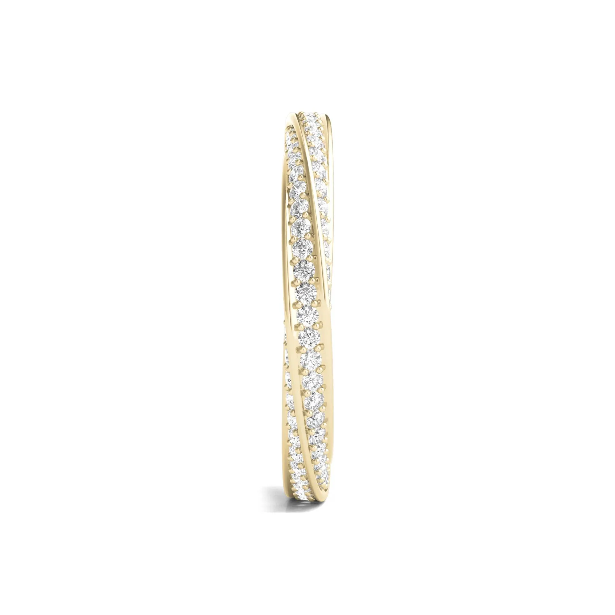 1 CT. Tw. Lab Grown Diamond Helix Eternity Band Ring 14K Yellow Gold Round Brilliant Cut Size 7.5 - Image 3