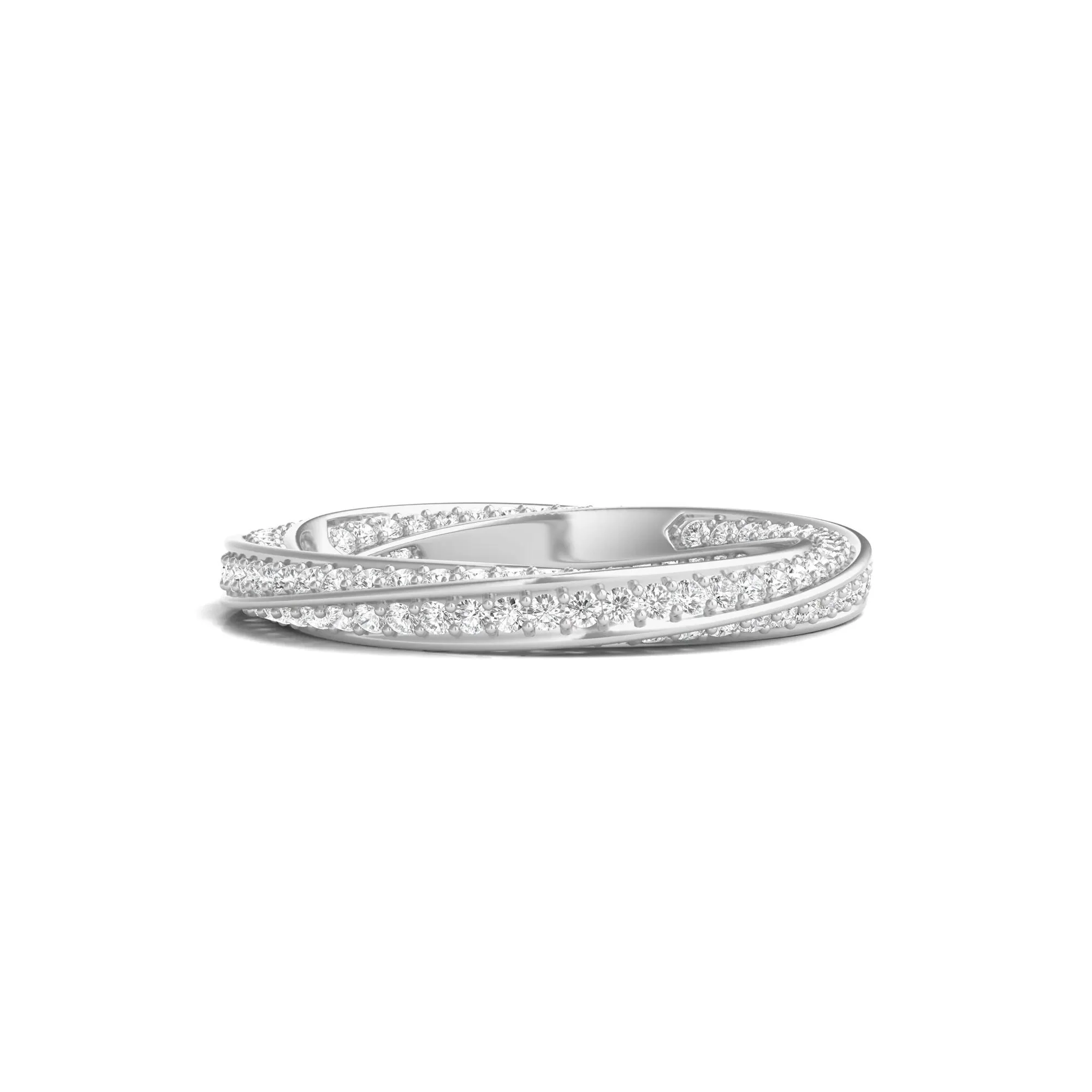 1 CT. Tw. Lab Grown Diamond Helix Eternity Band Ring Platinum Round Brilliant Cut White Size 4