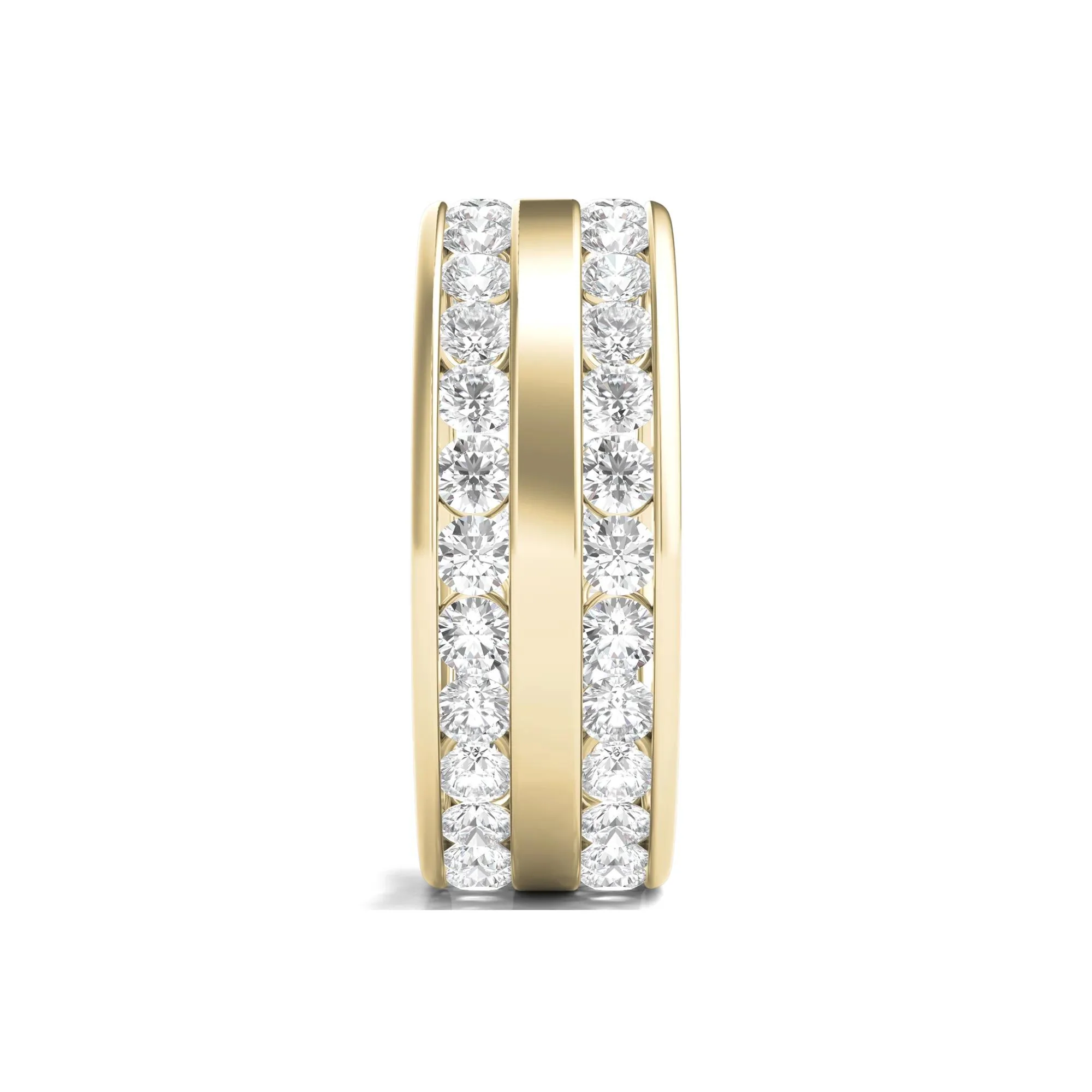 Round Lab Grown Diamond Double-Row Eternity Band Ring 14K Yellow Gold (3 5/8ct. Tw.) Size 5 - Image 3
