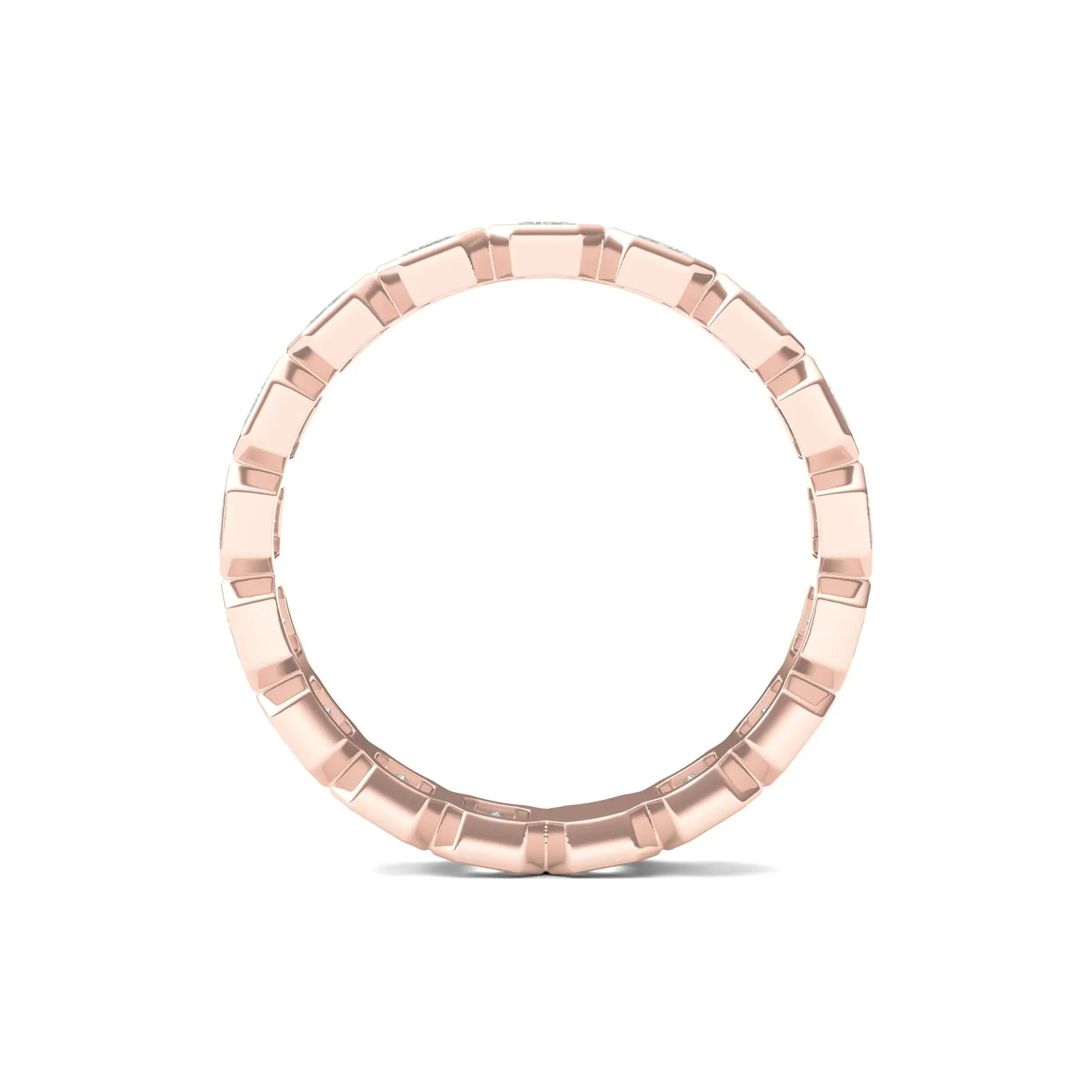 2 1/2 CT. Tw. Emerald-Cut Lab Grown Diamond Bezel-Set Eternity Band Ring 14K Rose Gold Size 7.5 - Image 2