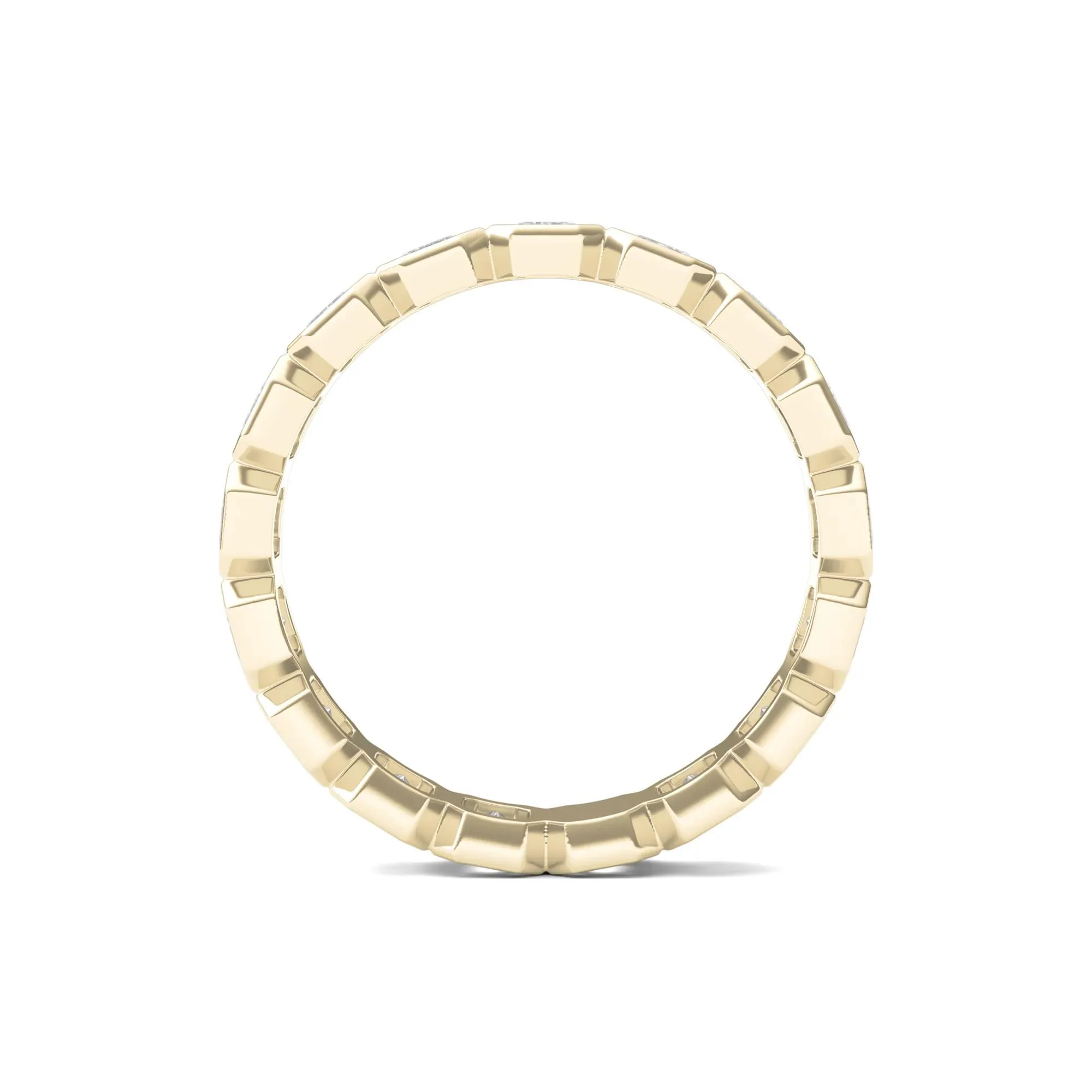 2 1/2 CT. Tw. Emerald-Cut Lab Grown Diamond Bezel-Set Eternity Band Ring 14K Yellow Gold Size 6.5 - Image 2