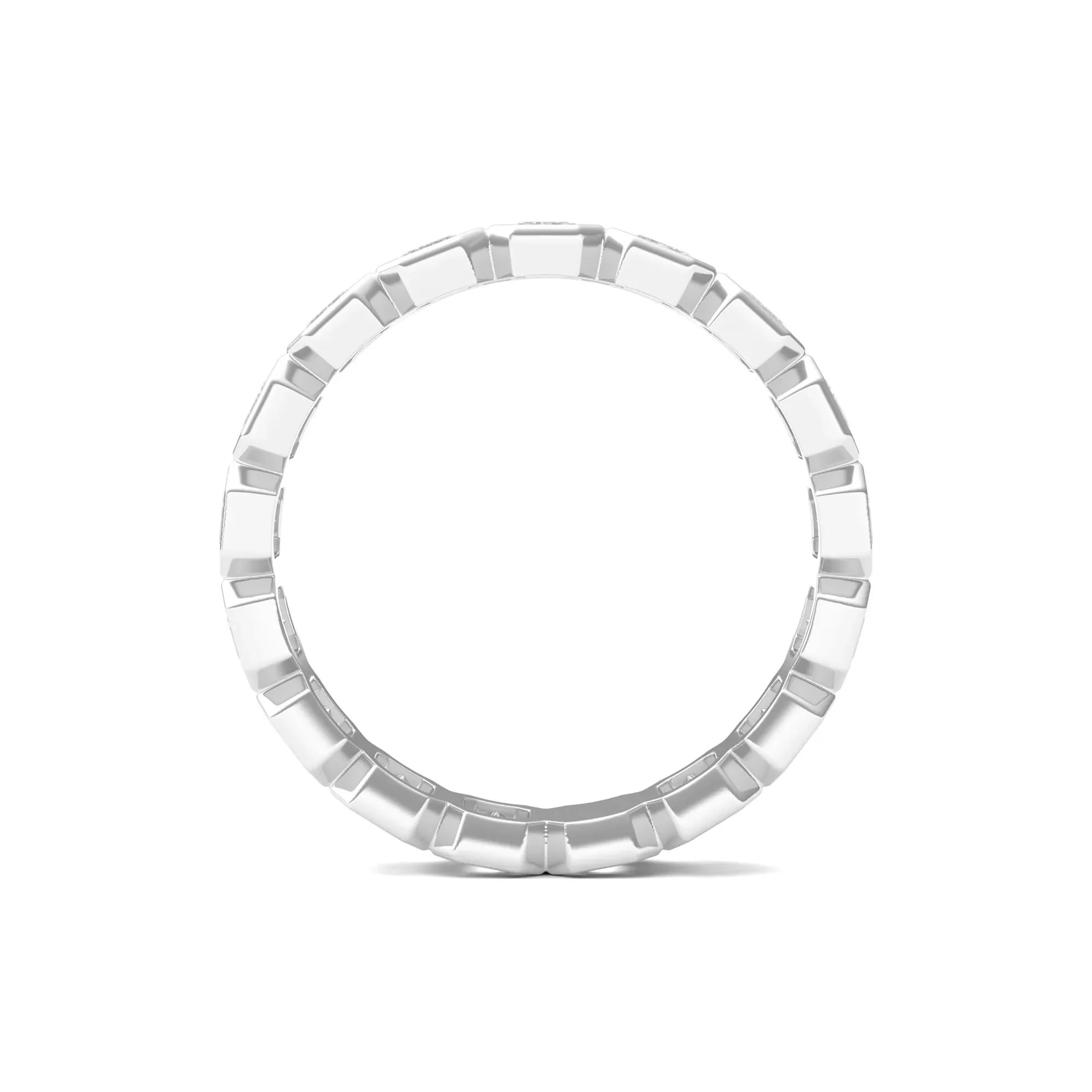 2 1/2 CT. Tw. Emerald-Cut Lab Grown Diamond Bezel-Set Eternity Band Ring Platinum White Size 7.5 - Image 2