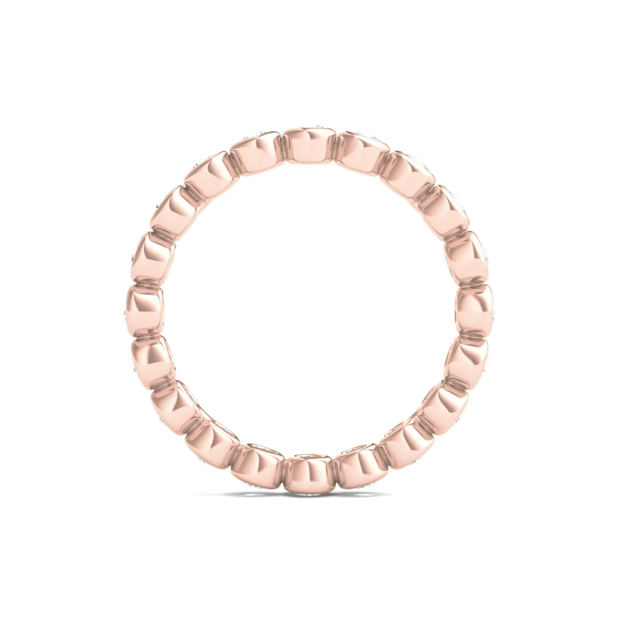 1 CT. Tw. Round Lab Grown Diamond Bezel-Set Eternity Band Ring 14K Rose Gold Size 9 - Image 2