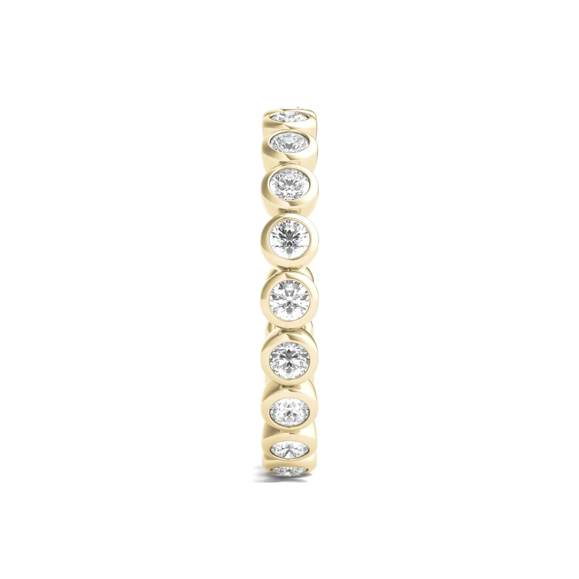 1 CT. Tw. Round Lab Grown Diamond Bezel-Set Eternity Band Ring 14K Yellow Gold Size 4.5 - Image 3