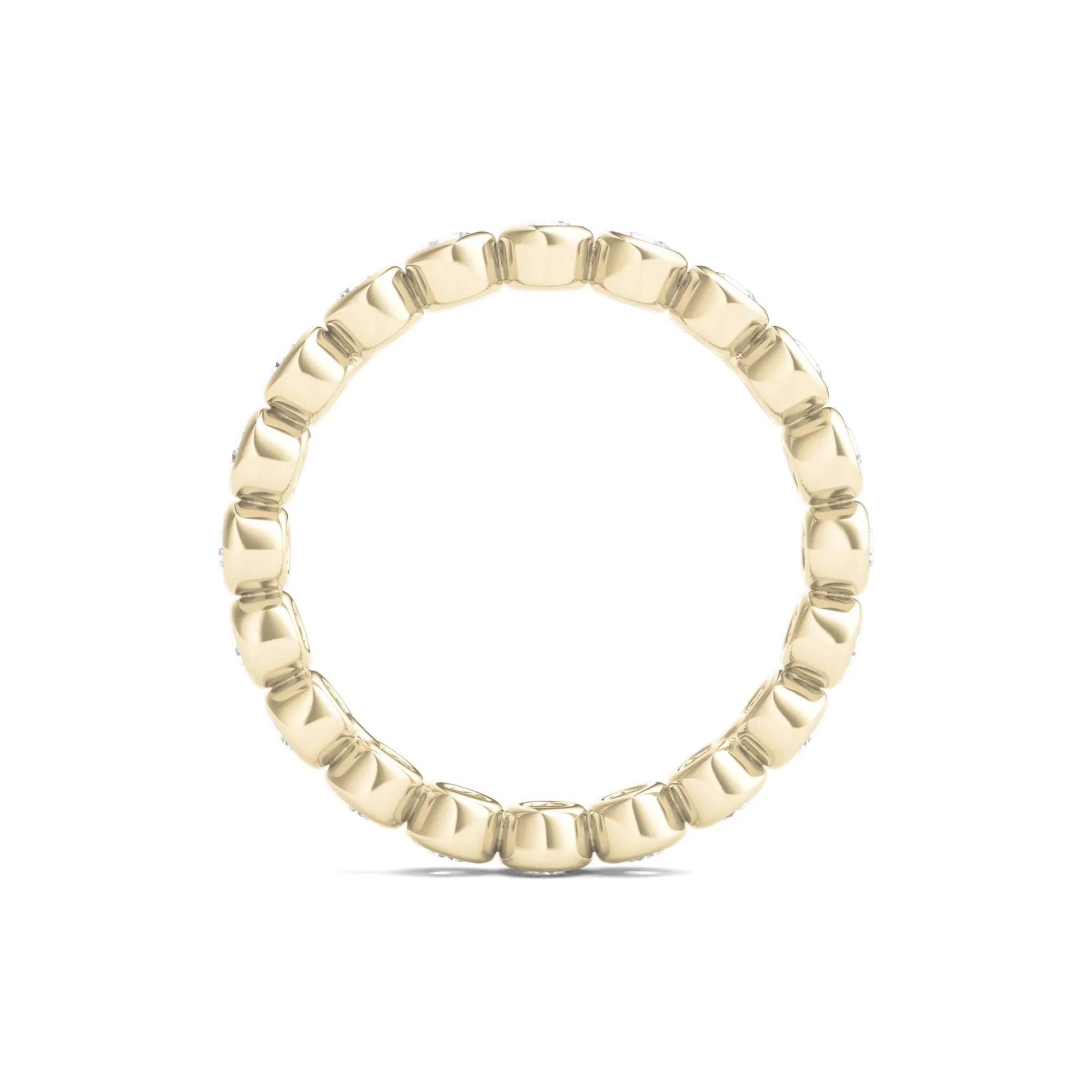 1 CT. Tw. Round Lab Grown Diamond Bezel-Set Eternity Band Ring 14K Yellow Gold Size 5 - Image 2