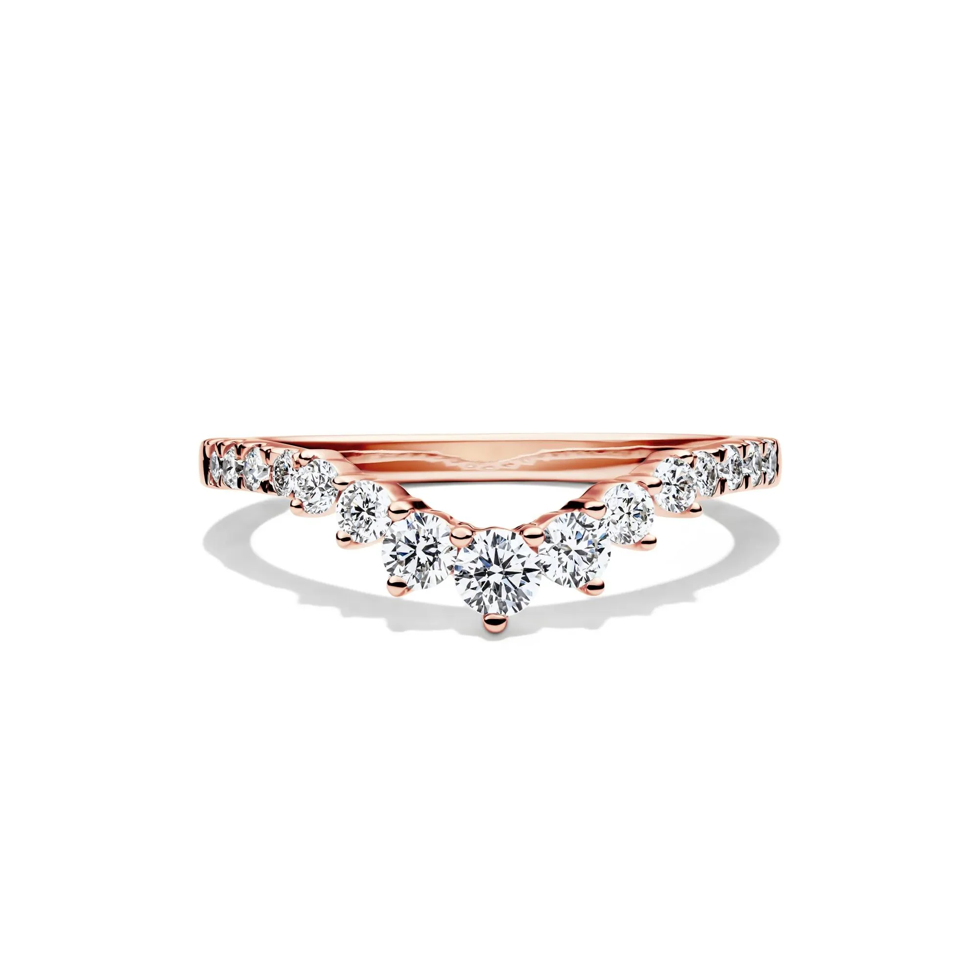 1/2 CT. Tw. Lab Grown Diamond Contour Band Ring 14K Rose Gold Size 5.5