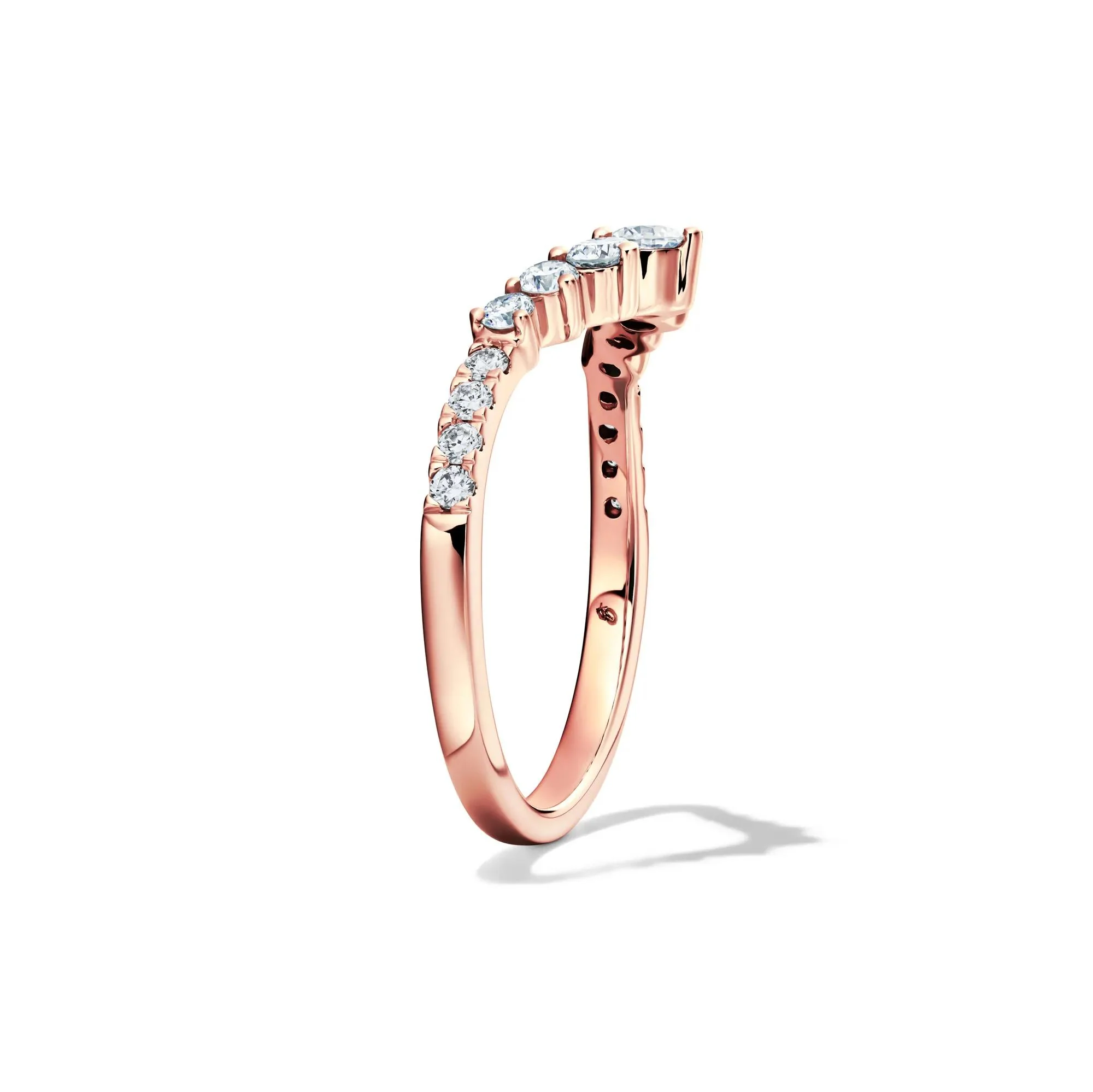 1/2 CT. Tw. Lab Grown Diamond Contour Band Ring 14K Rose Gold Size 7.5 - Image 3