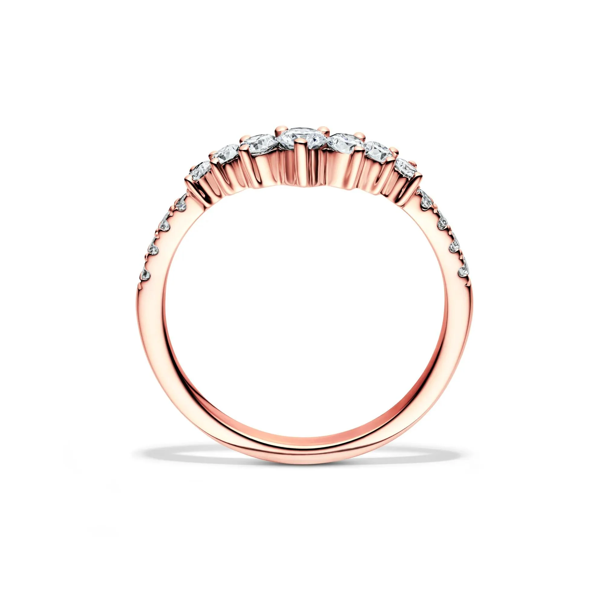 1/2 CT. Tw. Lab Grown Diamond Contour Band Ring 14K Rose Gold Size 8.5 - Image 2