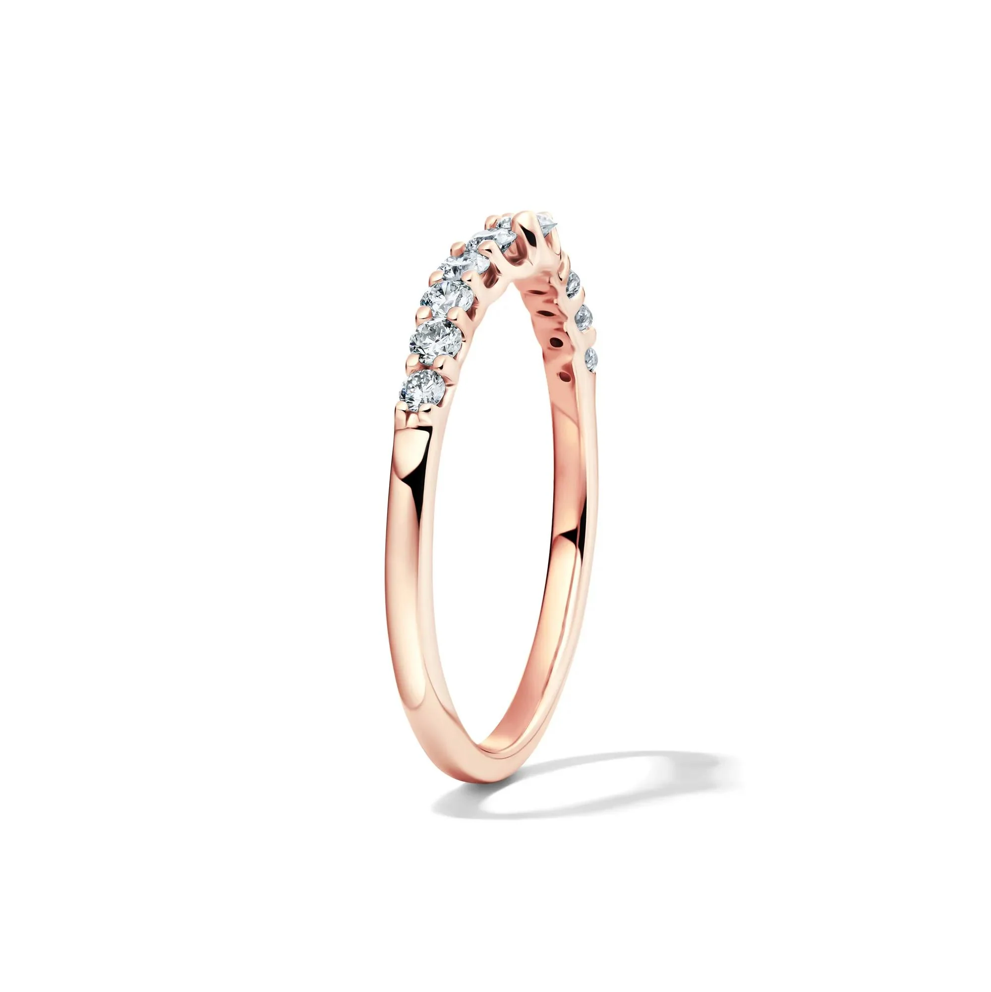 1/3 CT. Tw. Lab Grown Diamond Chevron Band Ring 14K Rose Gold Size 5.5 1mm - Image 3