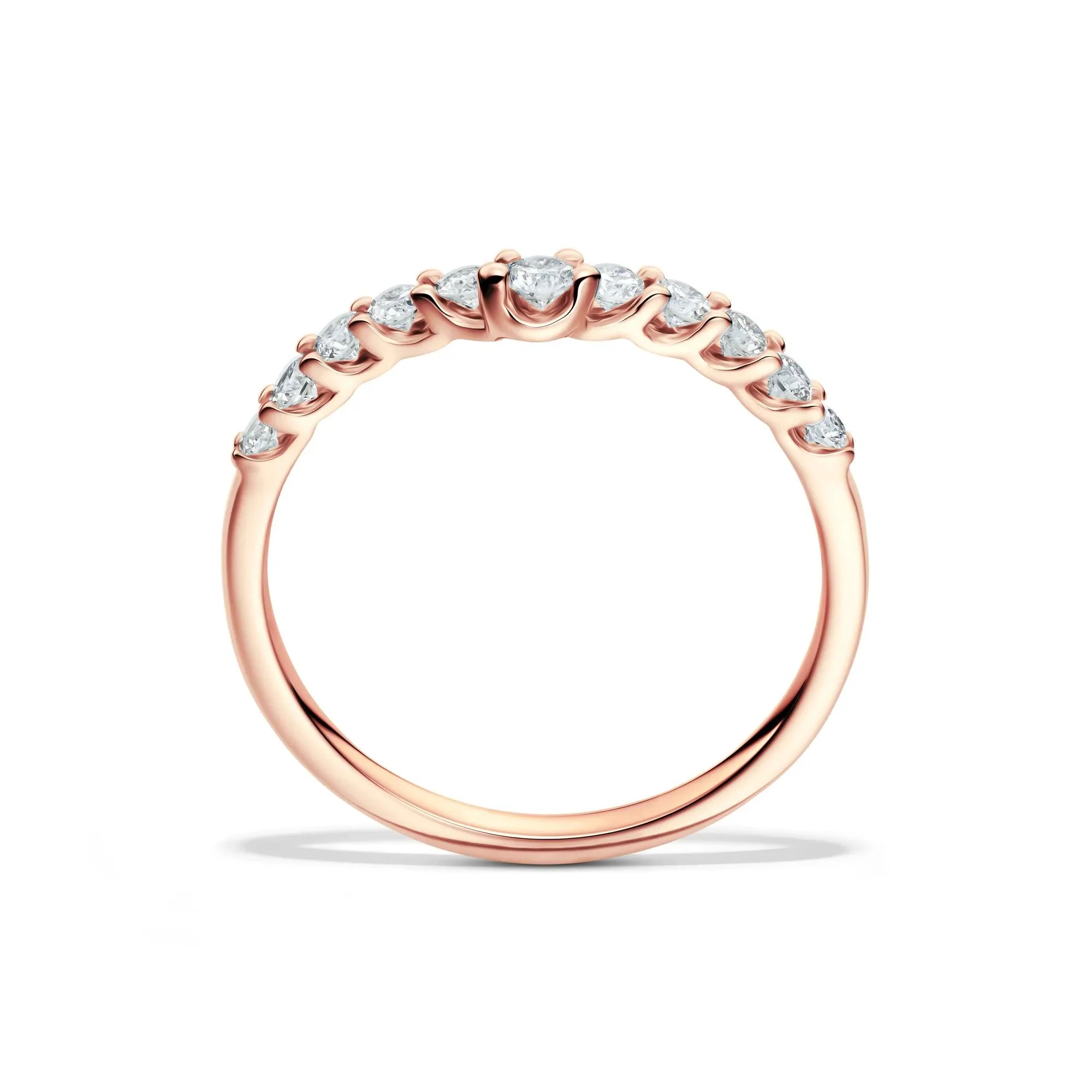 1/3 CT. Tw. Lab Grown Diamond Chevron Band Ring 14K Rose Gold Size 6 1mm - Image 2