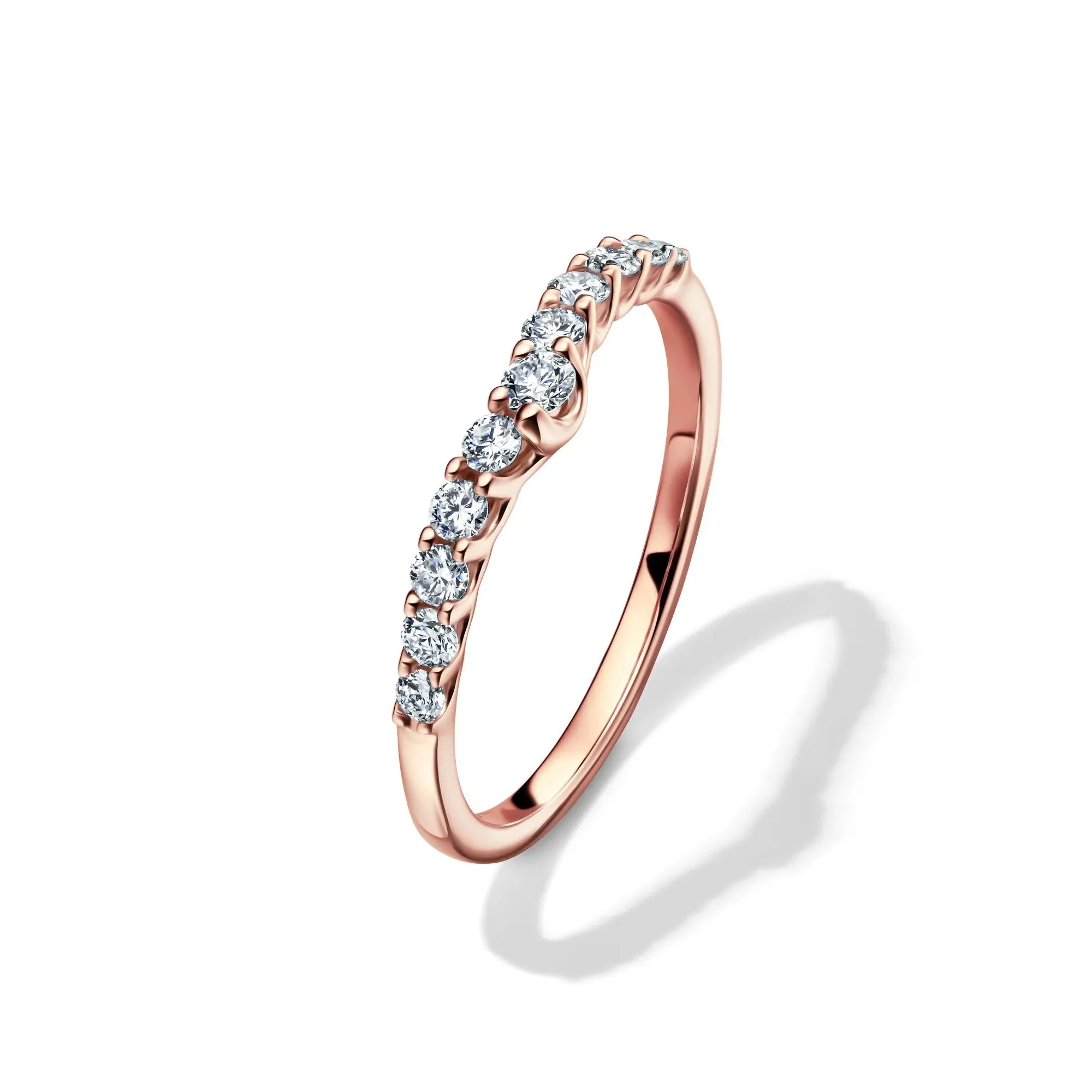 1/3 CT. Tw. Lab Grown Diamond Chevron Band Ring 14K Rose Gold Size 7 1mm - Image 4