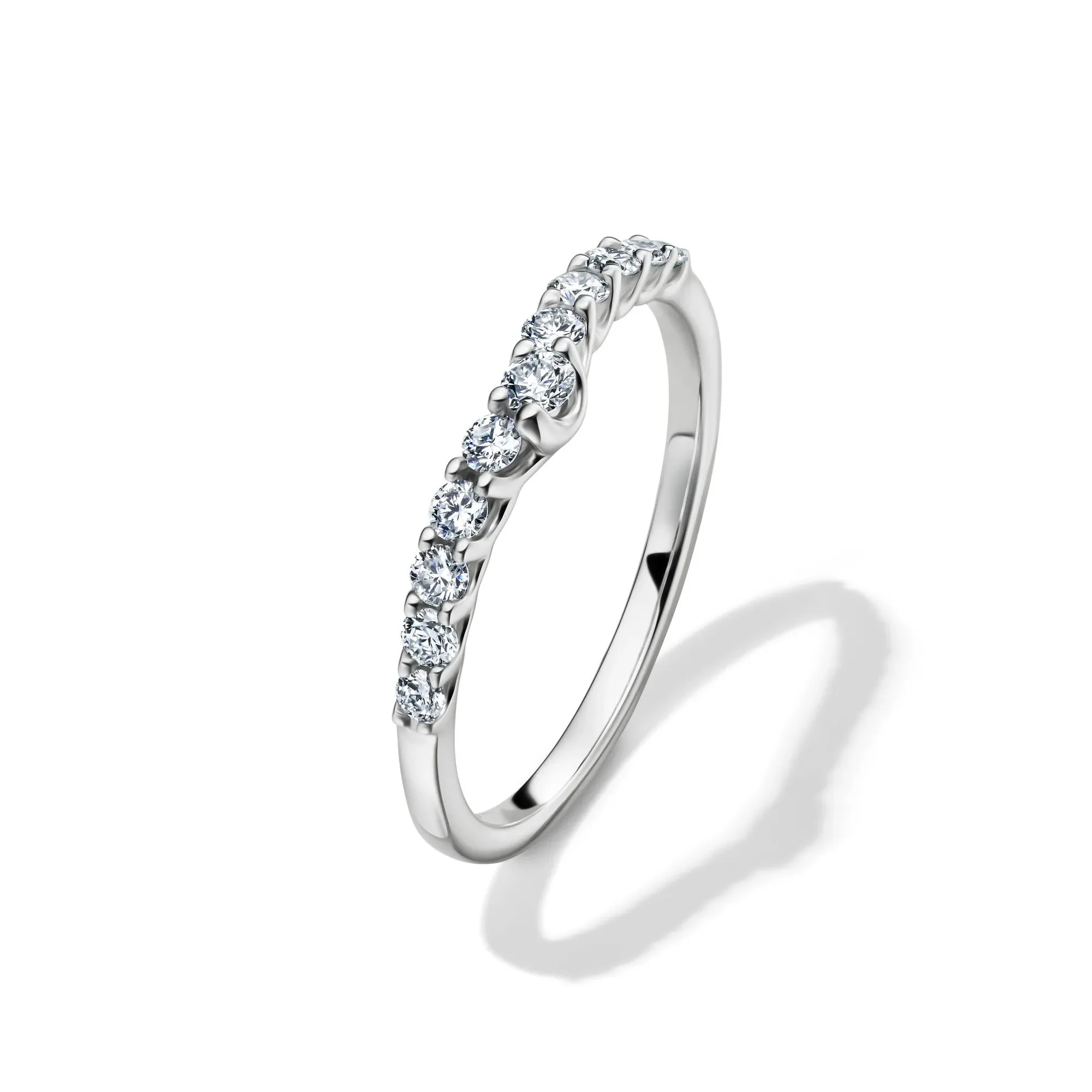 1/3 CT. Tw. Lab Grown Diamond Chevron Band Ring 14K White Gold Size 7 1mm - Image 4