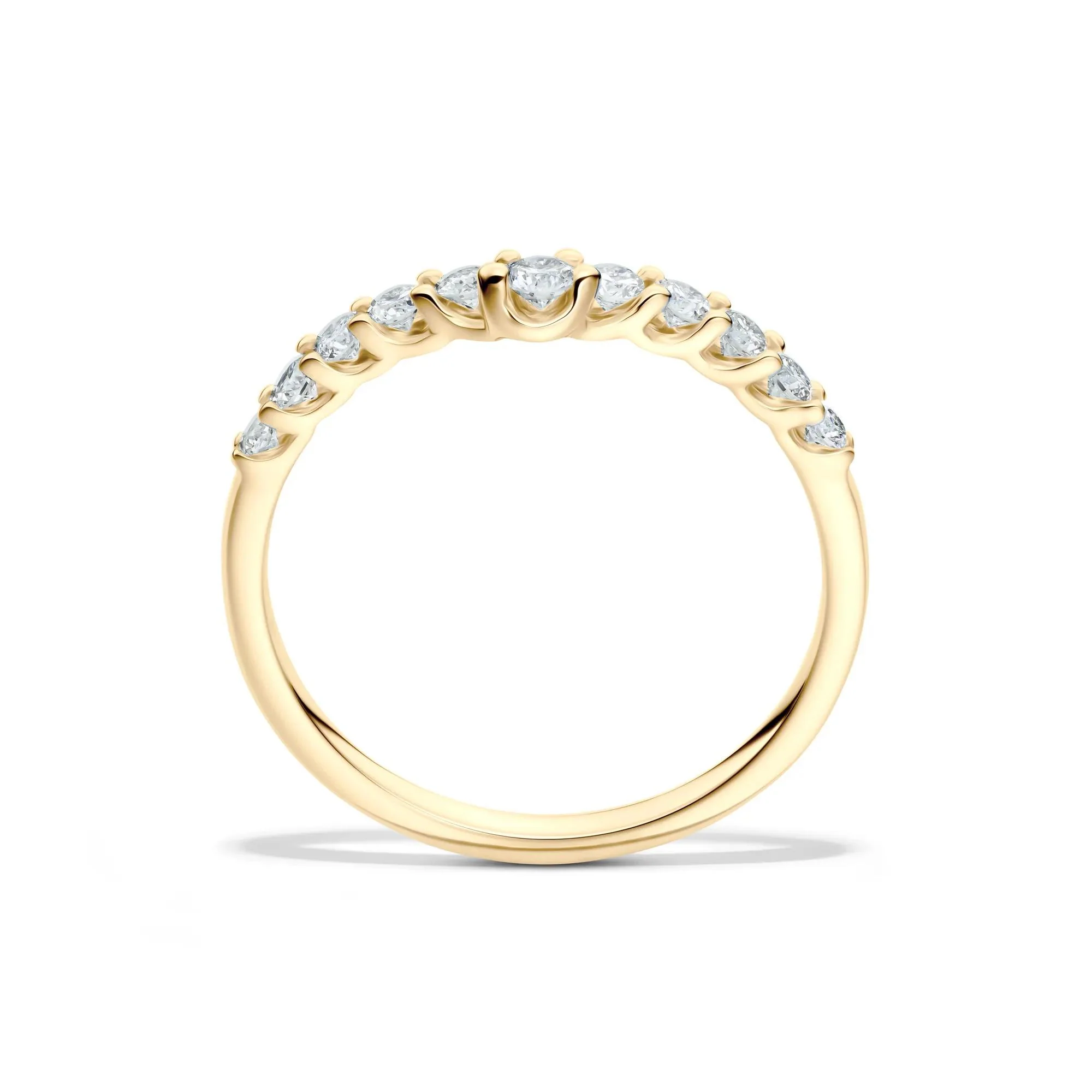 1/3 CT. Tw. Lab Grown Diamond Chevron Band Ring 14K Yellow Gold Size 6.5 1mm - Image 2