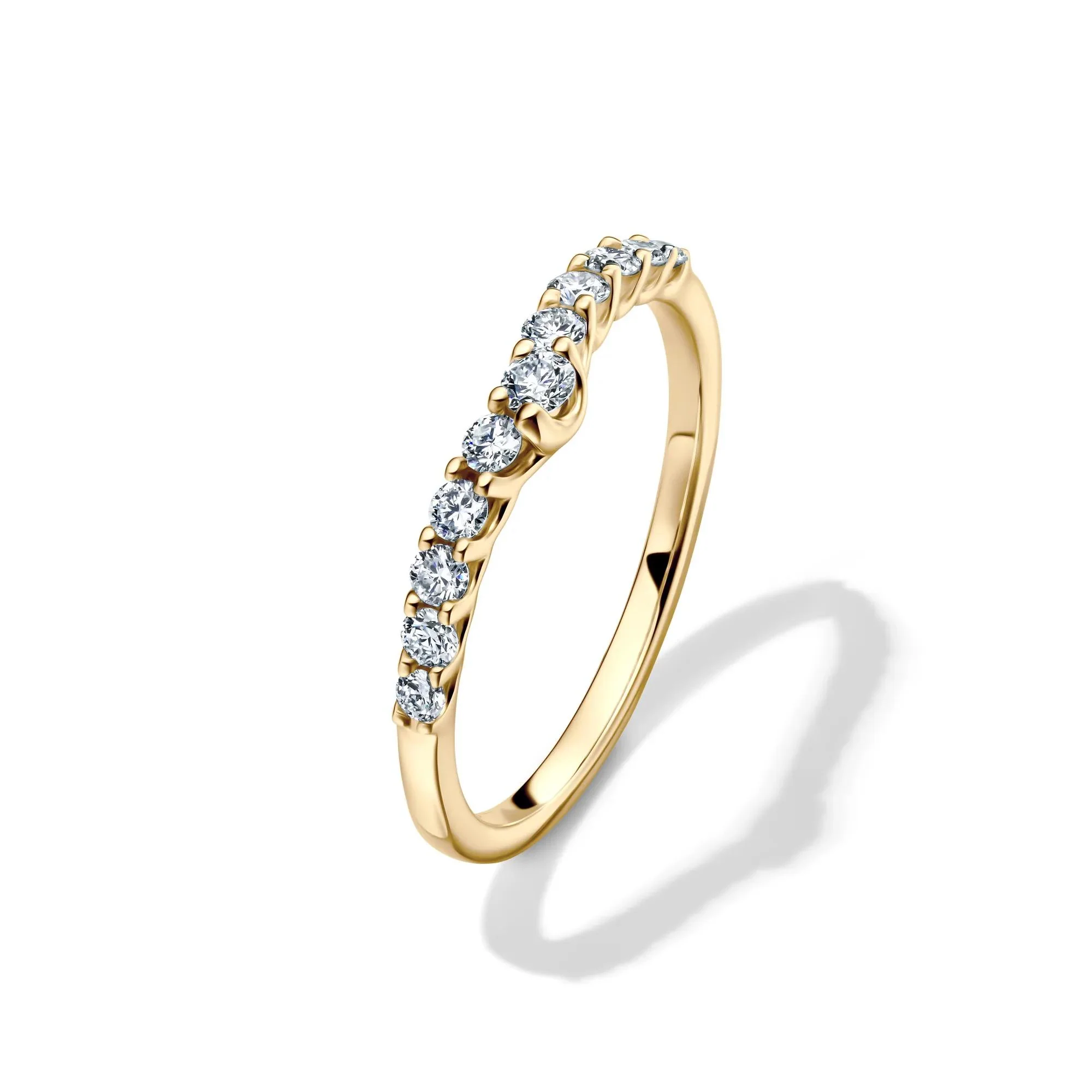 1/3 CT. Tw. Lab Grown Diamond Chevron Band Ring 14K Yellow Gold Size 7.5 1mm - Image 4