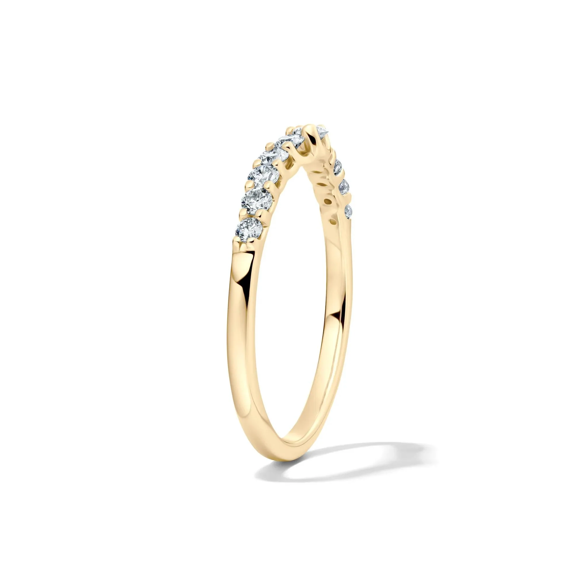 1/3 CT. Tw. Lab Grown Diamond Chevron Band Ring 14K Yellow Gold Size 8 1mm - Image 3