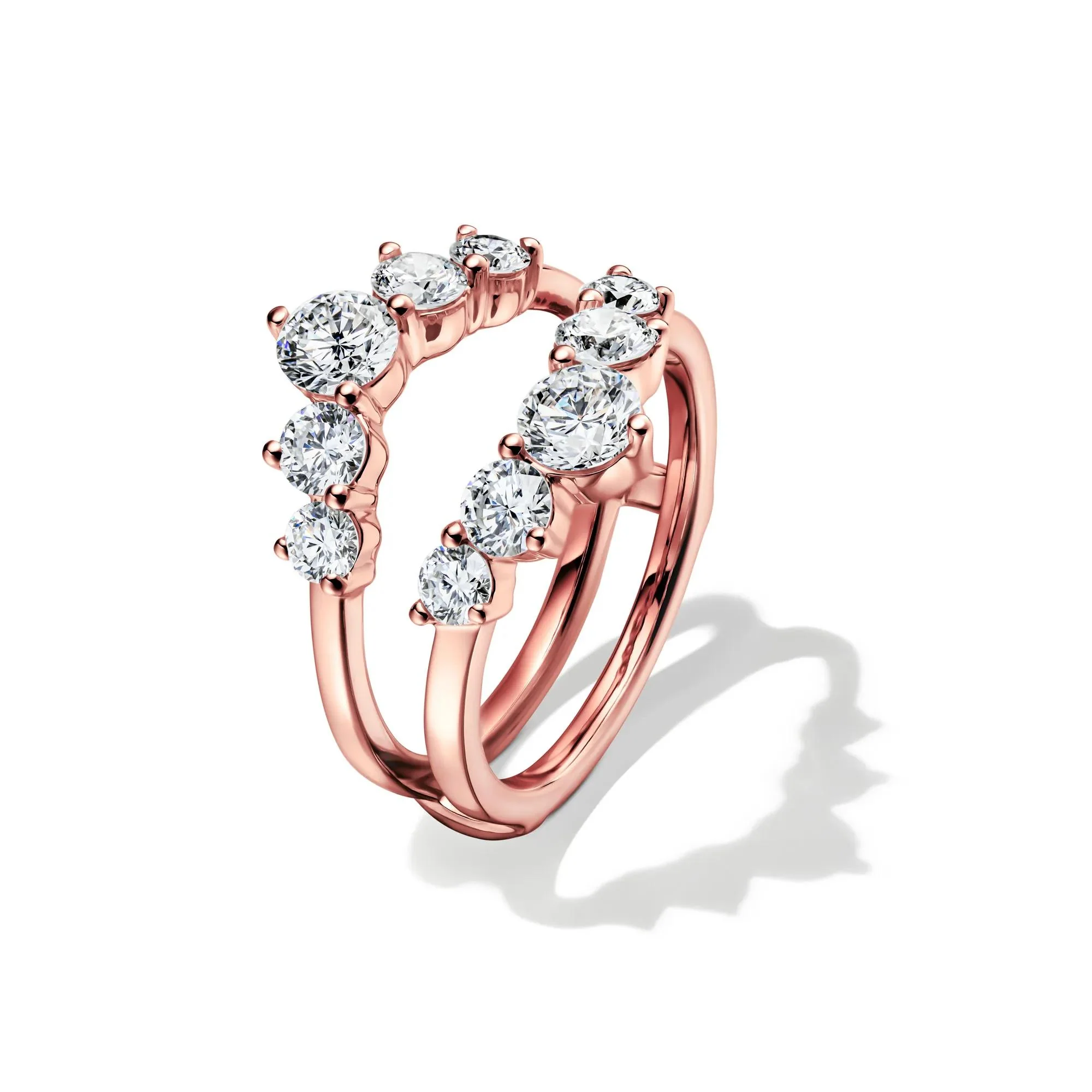 2 CT. Tw. Lab Grown Diamond Insert 14K Rose Gold Ring Size 7 5mm - Image 4