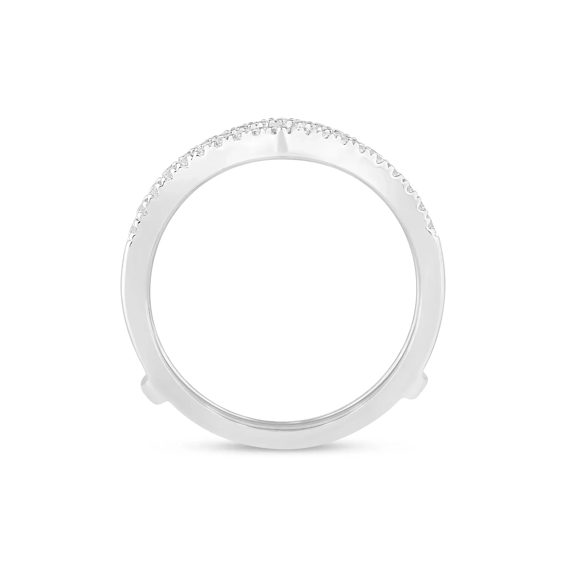 1/4 CT. Tw. Lab Grown Diamond Chevron Ring Insert 14K Rose White Round Brilliant Cut Size 7 5mm - Image 2