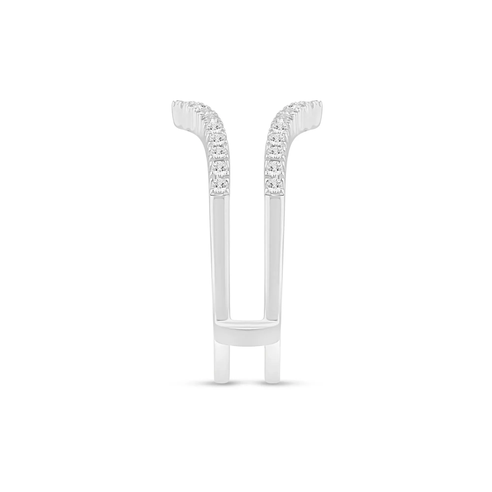 1/4 CT. Tw. Lab Grown Diamond Chevron Ring Insert 14K Rose White Round Brilliant Cut Size 8 5mm - Image 3