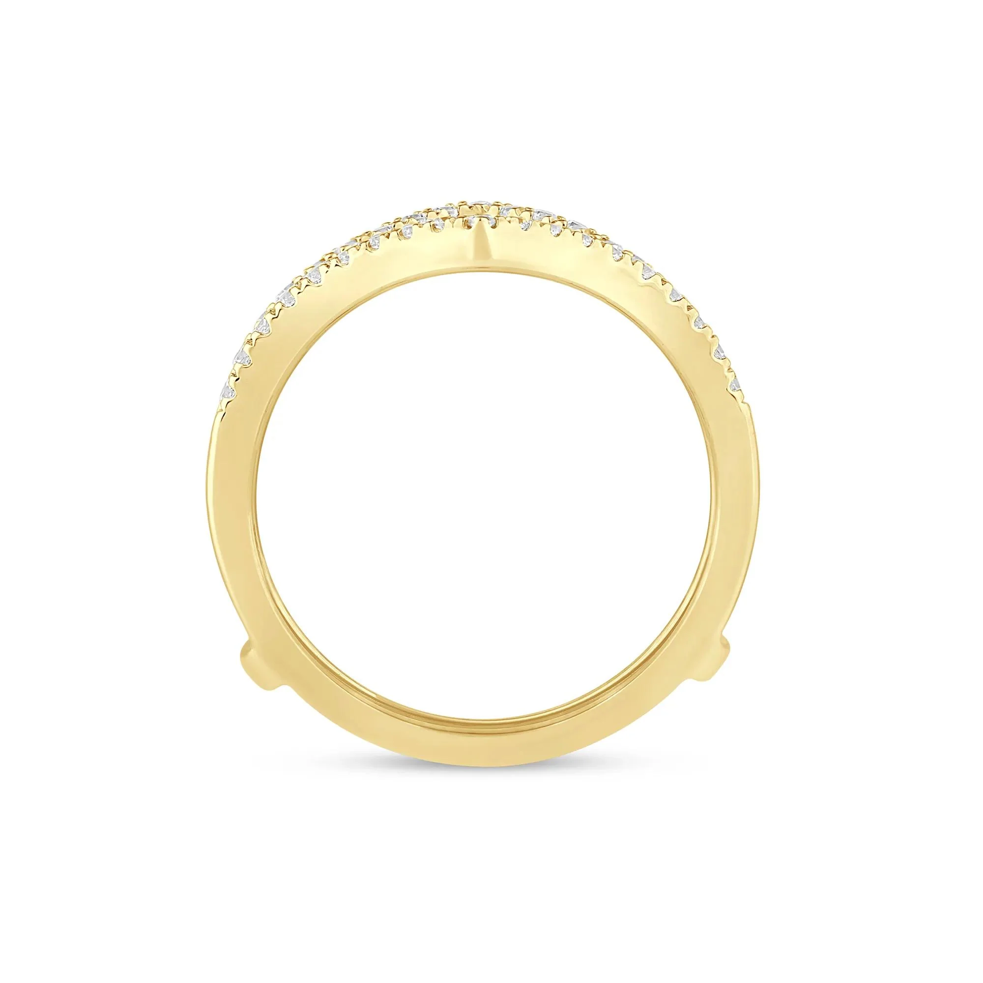 1/4 CT. Tw. Lab Grown Diamond Chevron Ring Insert 14K Yellow Gold Round Brilliant Cut Size 9 5mm - Image 2