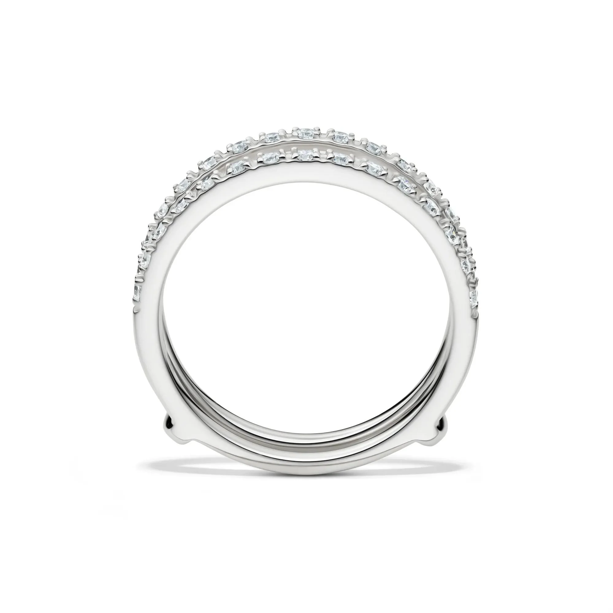 1/3 CT. Tw. Lab Grown Diamond Straight Insert 14K White Gold Ring Round Brilliant Cut Size 6 1mm - Image 2