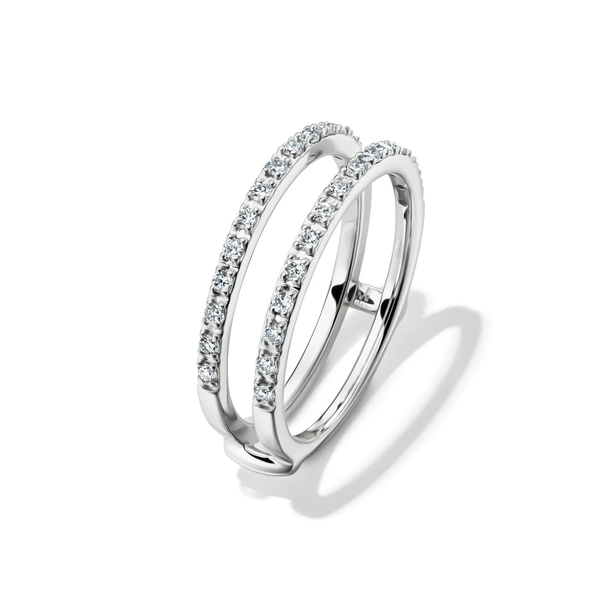 1/3 CT. Tw. Lab Grown Diamond Straight Insert 14K White Gold Ring Round Brilliant Cut Size 7 1mm - Image 4