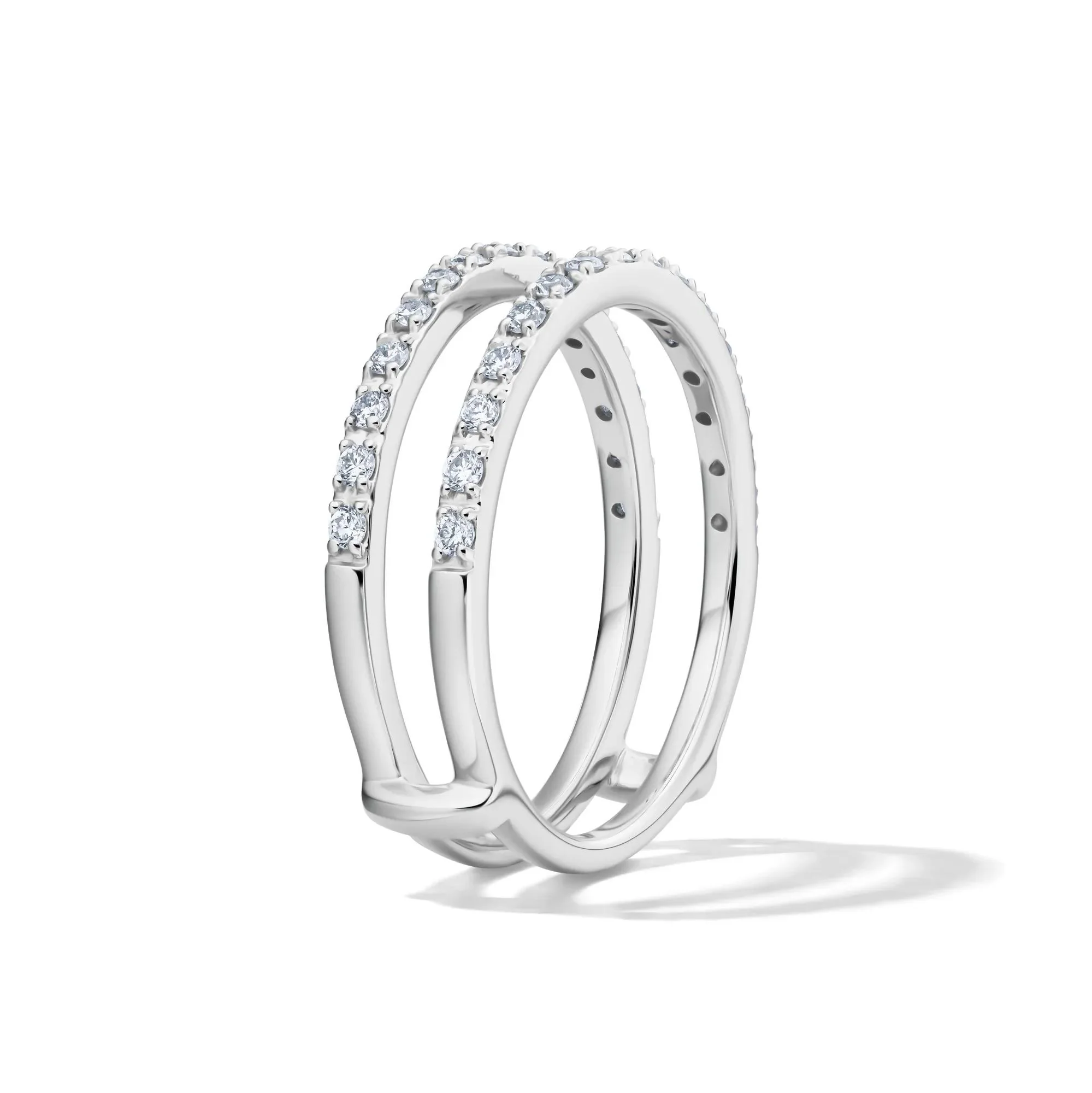 1/3 CT. Tw. Lab Grown Diamond Straight Insert 14K White Gold Ring Round Brilliant Cut Size 8 1mm - Image 3