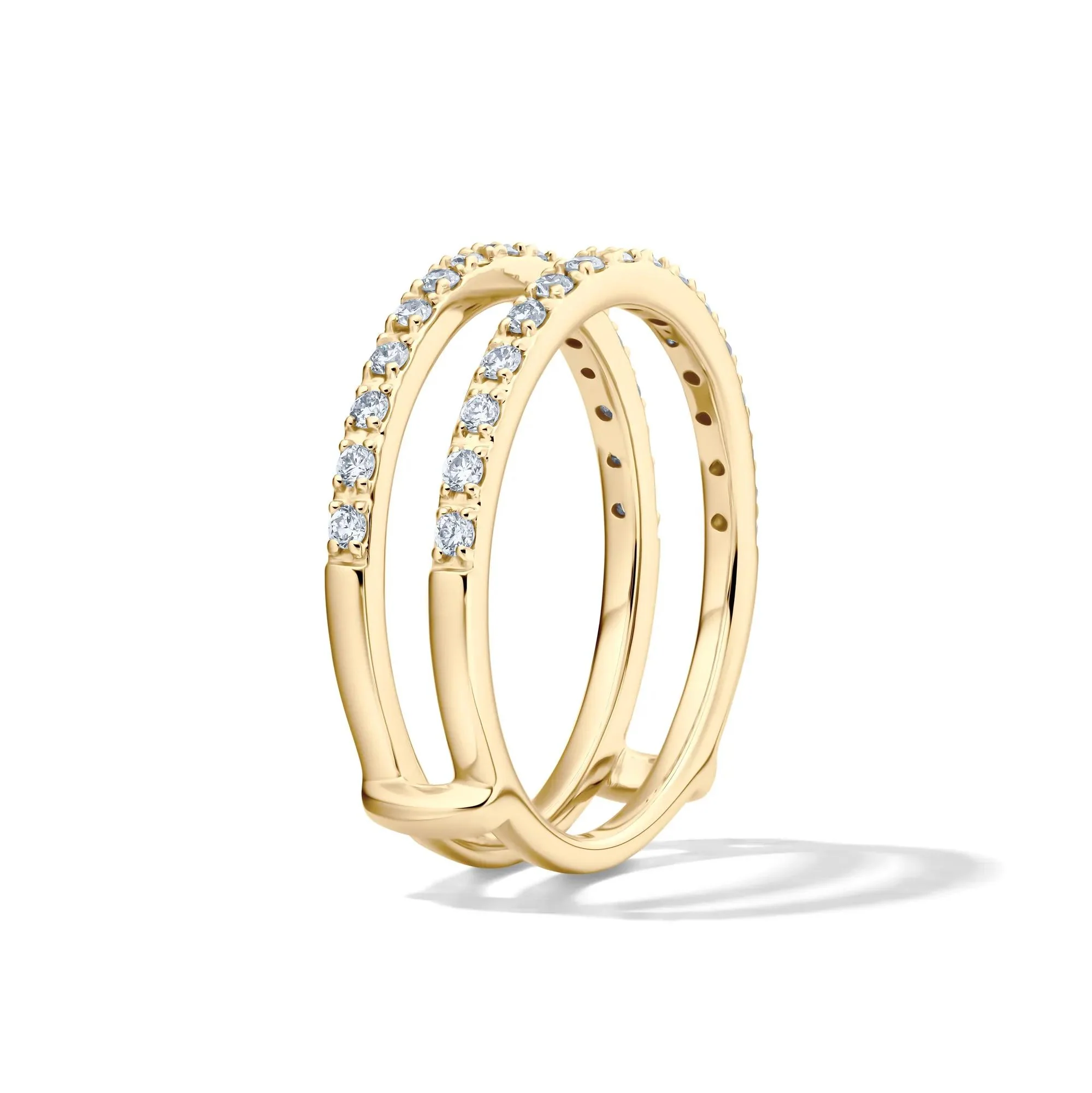 1/3 CT. Tw. Lab Grown Diamond Straight Insert 14K Yellow Gold Ring Round Brilliant Cut Size 6 1mm - Image 3