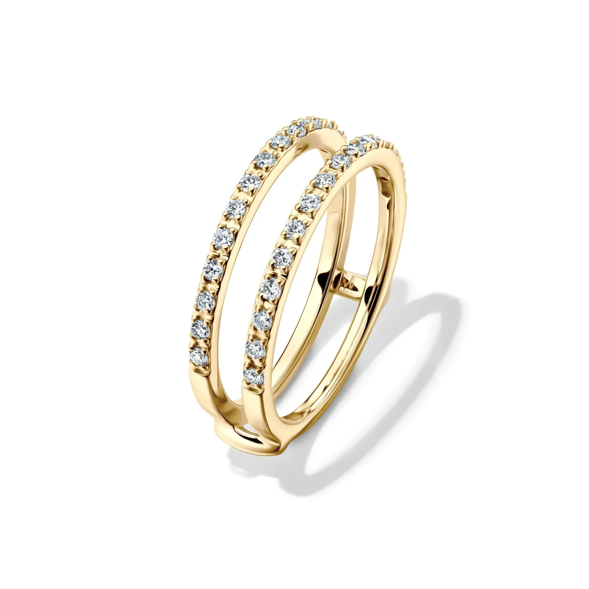 1/3 CT. Tw. Lab Grown Diamond Straight Insert 14K Yellow Gold Ring Round Brilliant Cut Size 7 1mm - Image 4