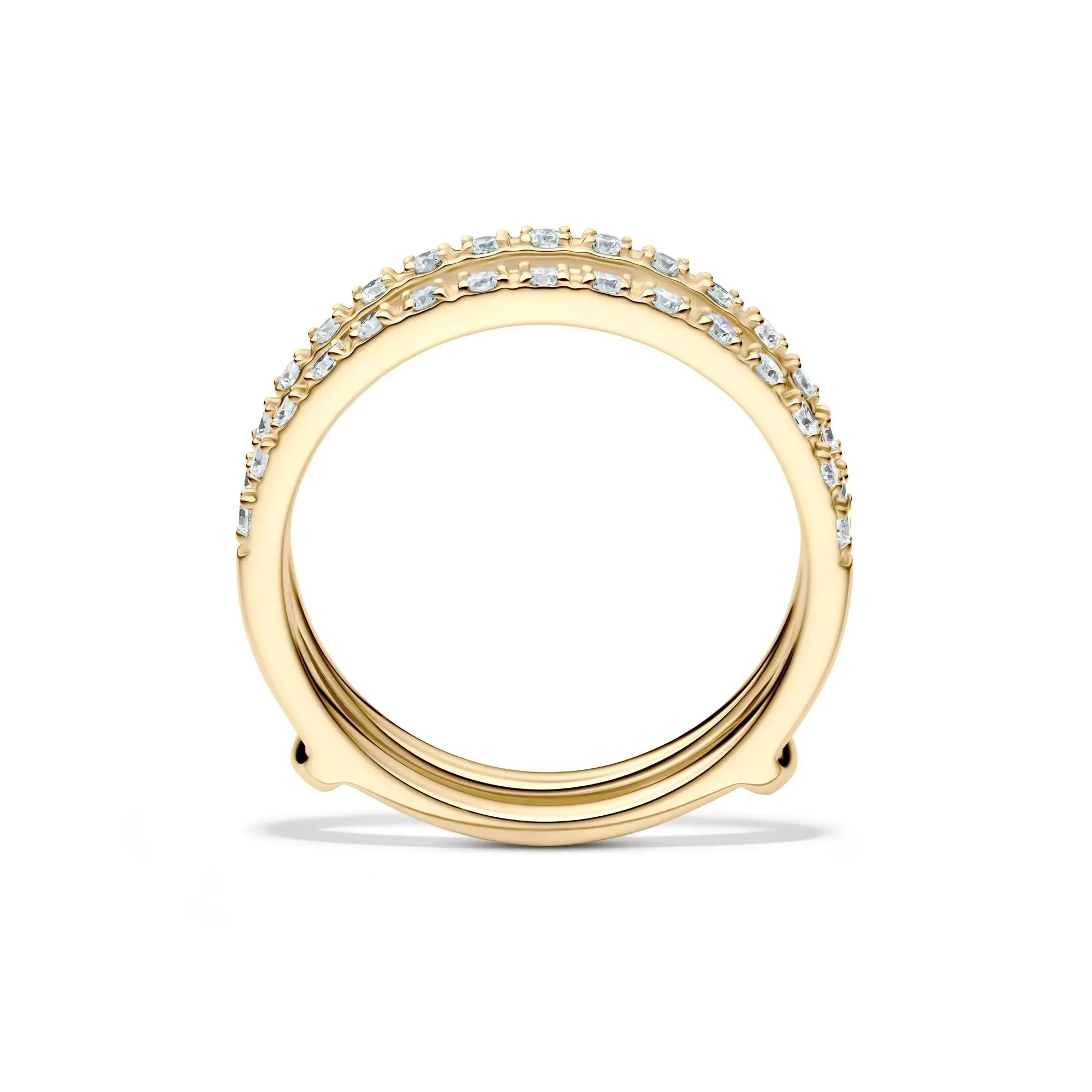 1/3 CT. Tw. Lab Grown Diamond Straight Insert 14K Yellow Gold Ring Round Brilliant Cut Size 7.5 1mm - Image 2