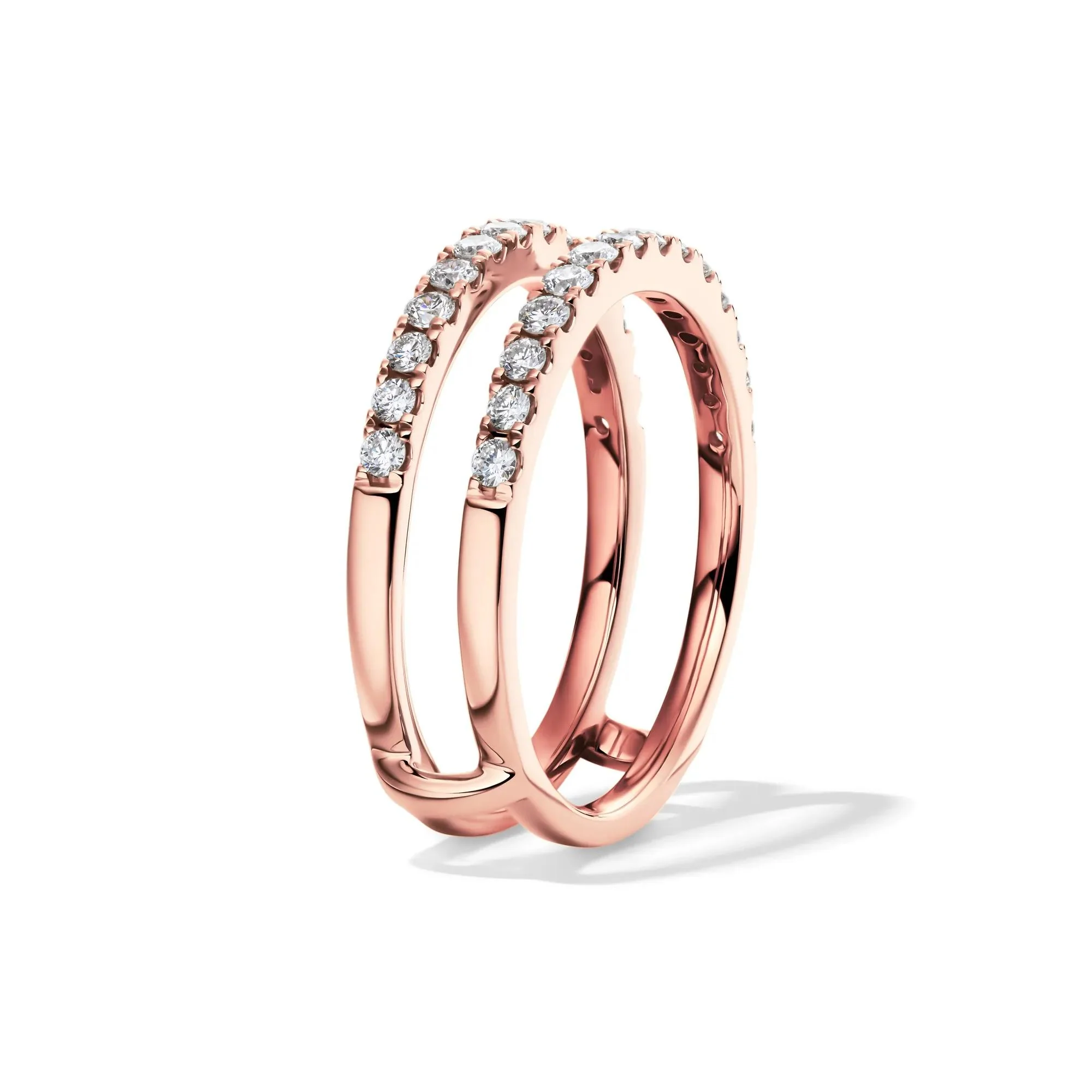 1/2 CT. Tw. Lab Grown Diamond Enhancer 14K Rose Gold Ring Size 4 1mm - Image 3