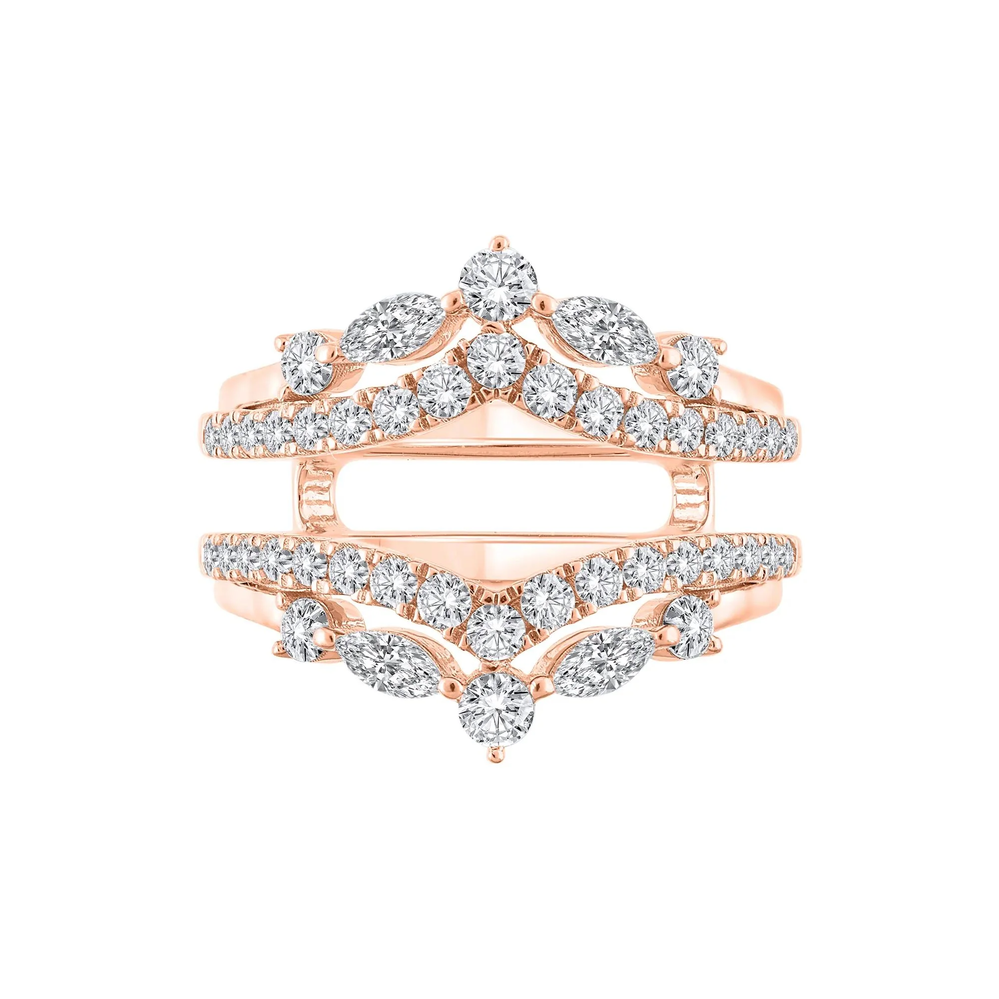1/4 CT. Tw. Lab Grown Diamond Insert 14K Rose Gold Ring Round Brilliant Cut Size 5.5