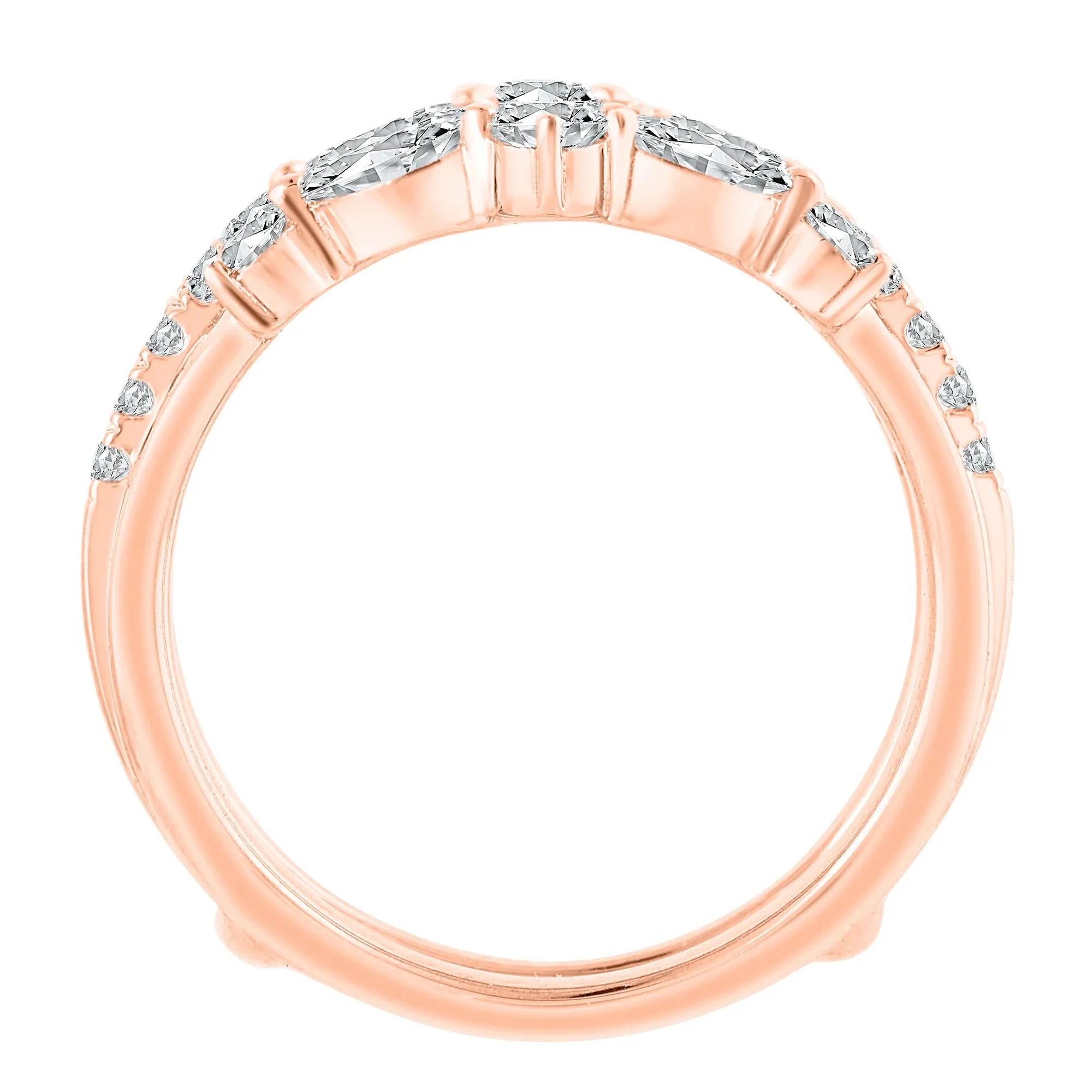 1/4 CT. Tw. Lab Grown Diamond Insert 14K Rose Gold Ring Round Brilliant Cut Size 8 - Image 2