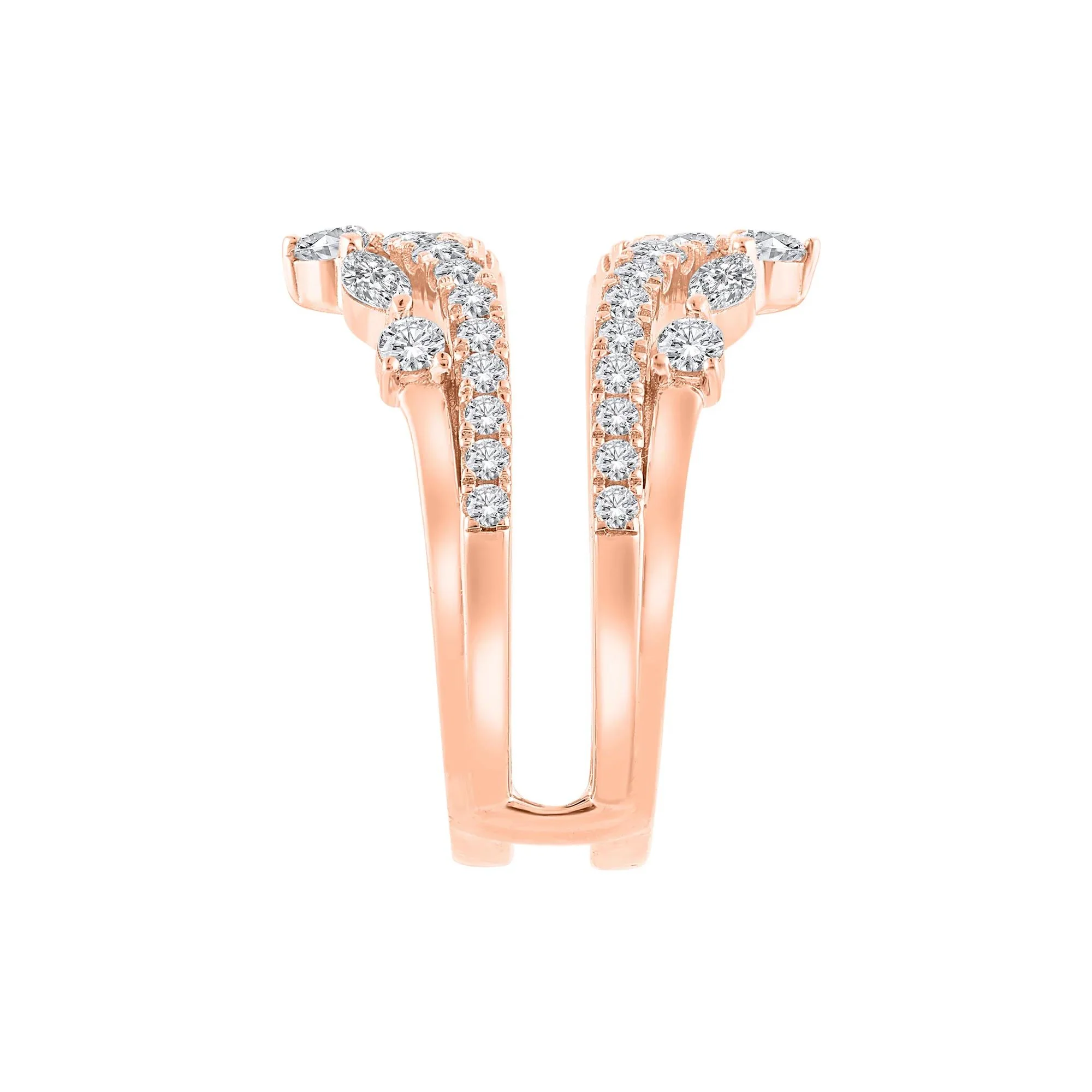 1/4 CT. Tw. Lab Grown Diamond Insert 14K Rose Gold Ring Round Brilliant Cut Size 9.5 - Image 3