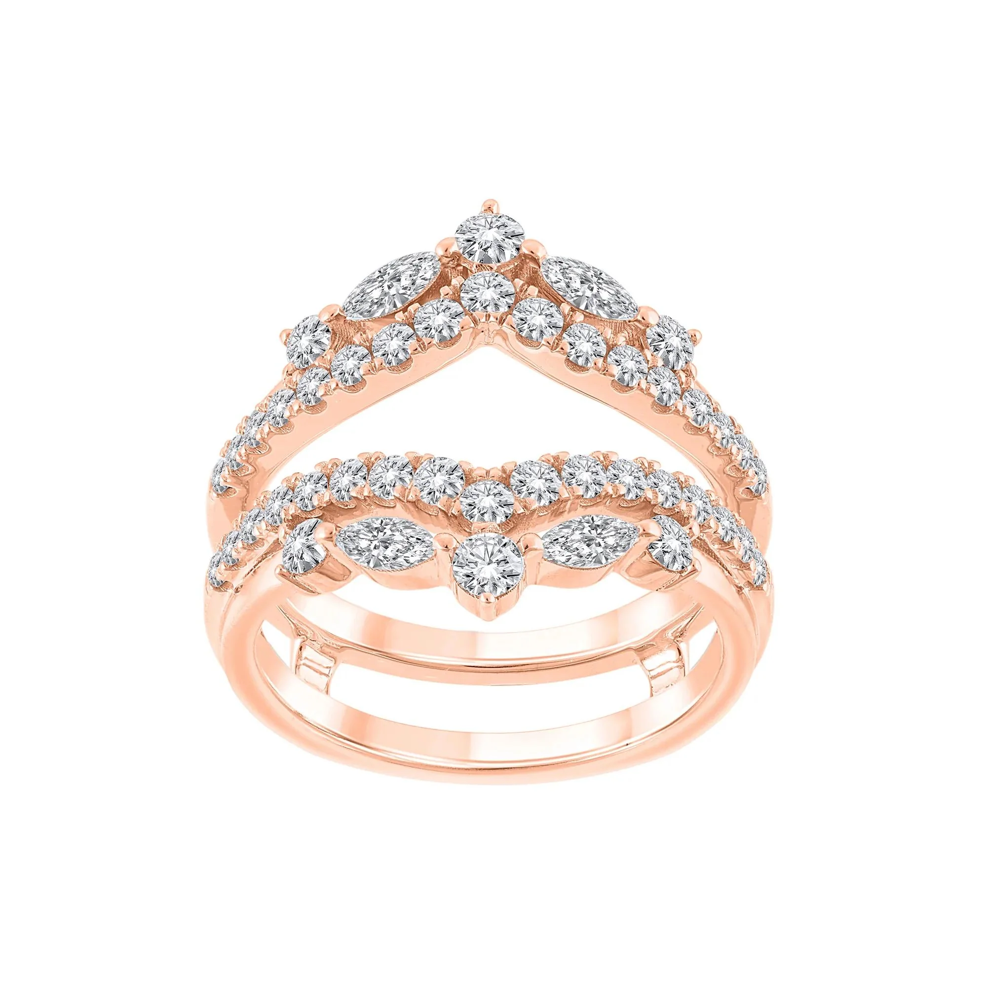 1/4 CT. Tw. Lab Grown Diamond Insert 14K Rose Gold Ring Round Brilliant Cut Size 9.5 - Image 4