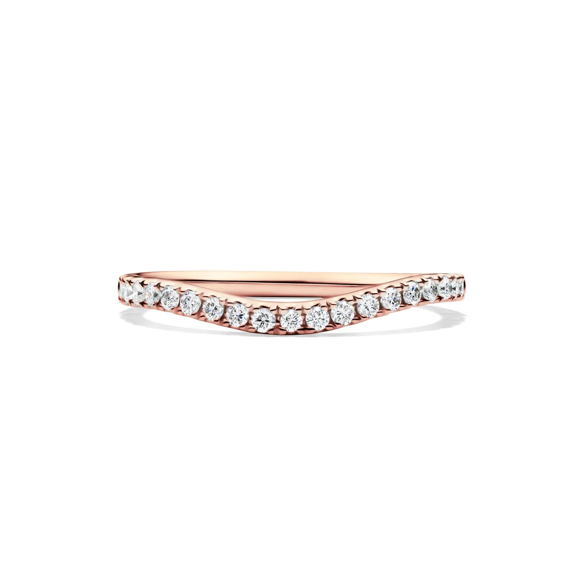 1/5 CT. Tw. Lab Grown Diamond Contour Band Ring 14K Rose Gold Size 4 1mm