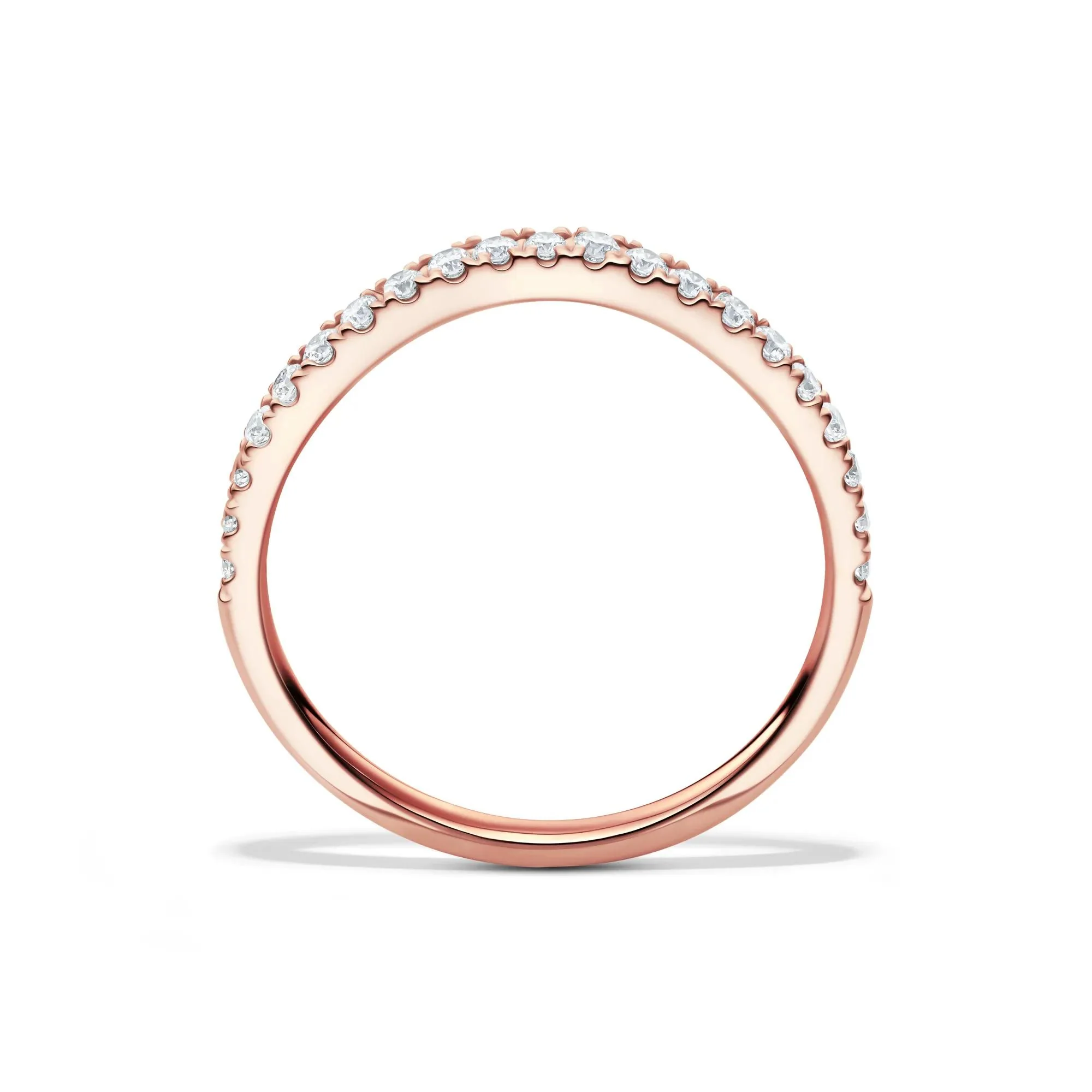 1/5 CT. Tw. Lab Grown Diamond Contour Band Ring 14K Rose Gold Size 6 1mm - Image 2