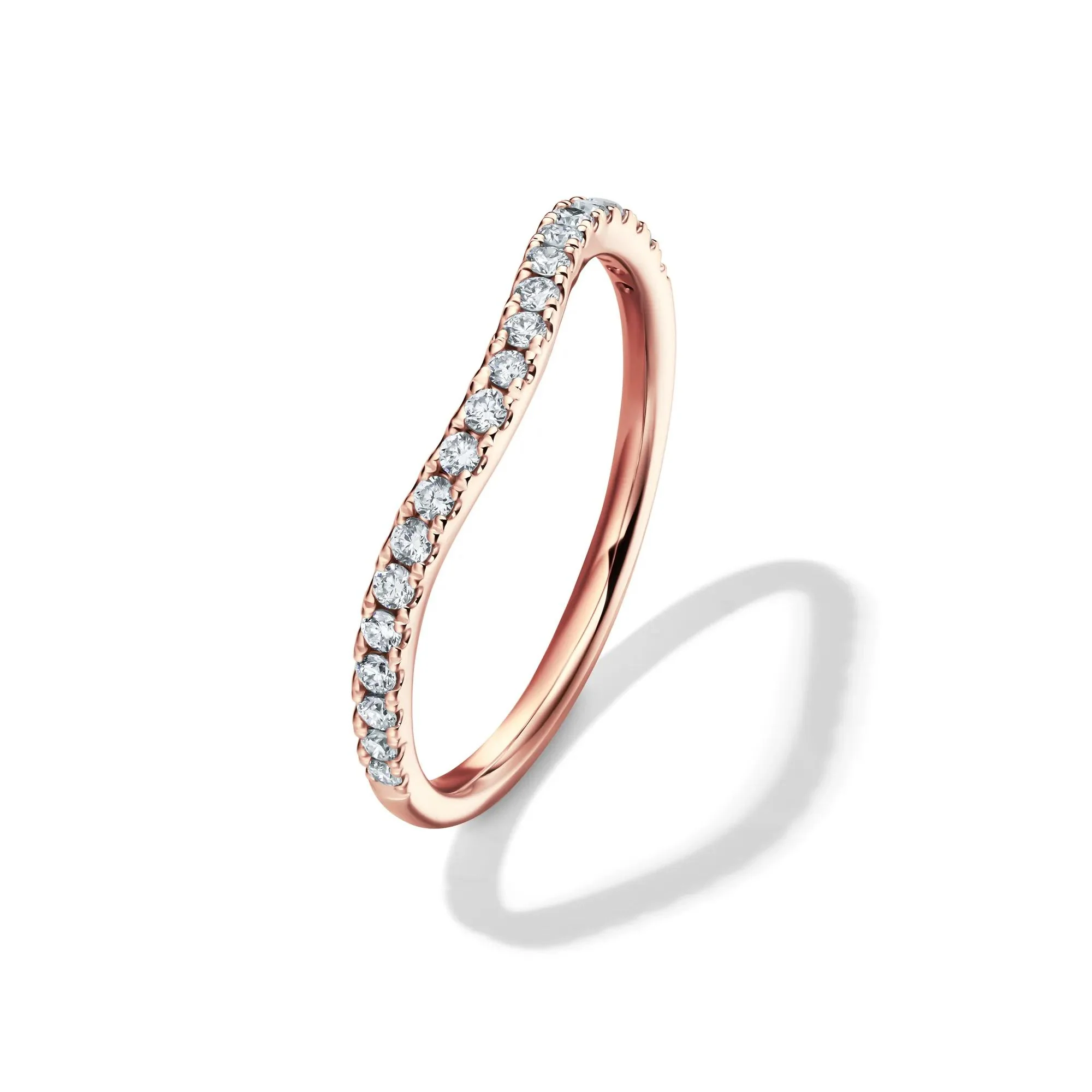 1/5 CT. Tw. Lab Grown Diamond Contour Band Ring 14K Rose Gold Size 6.5 1mm - Image 4