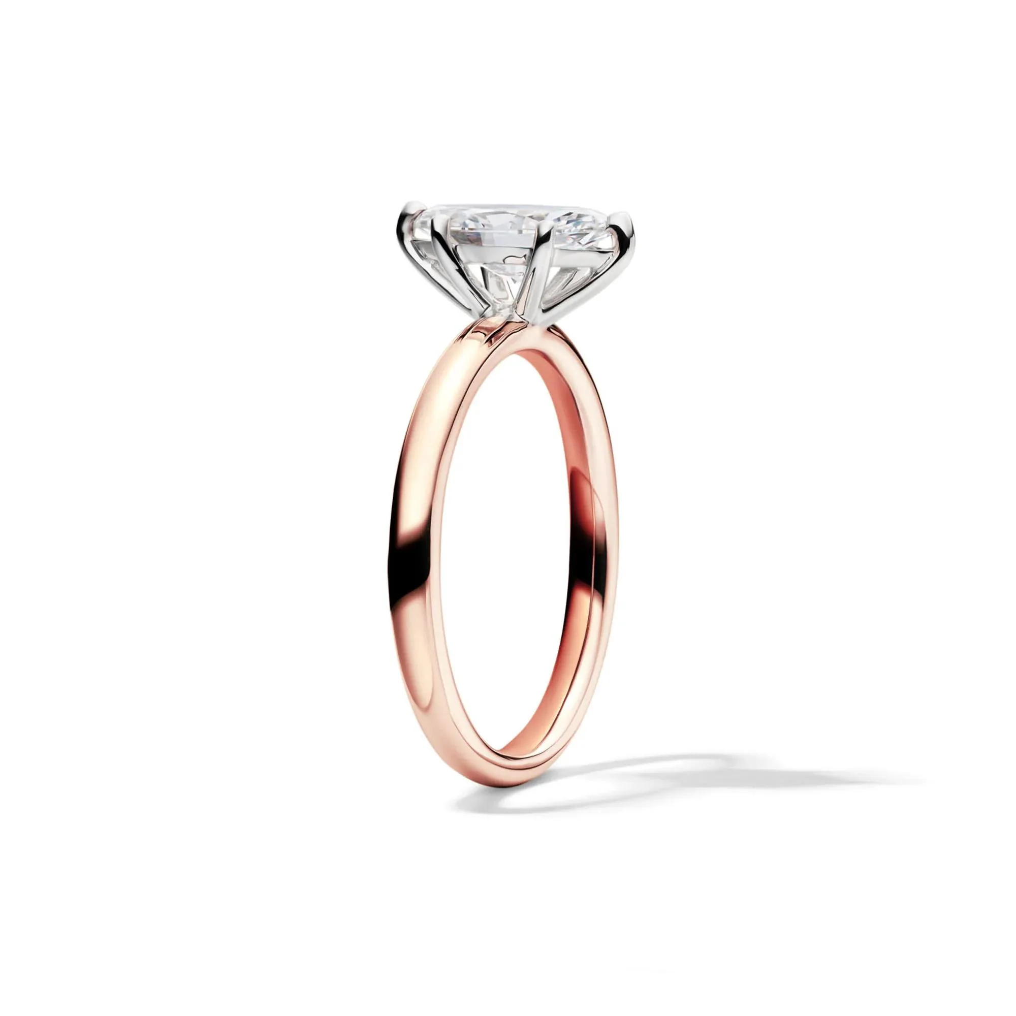 Lab Grown Diamond Solitaire Marquise Engagement Ring 14K Rose Gold (1 CT.) Size 7 2mm - Image 3