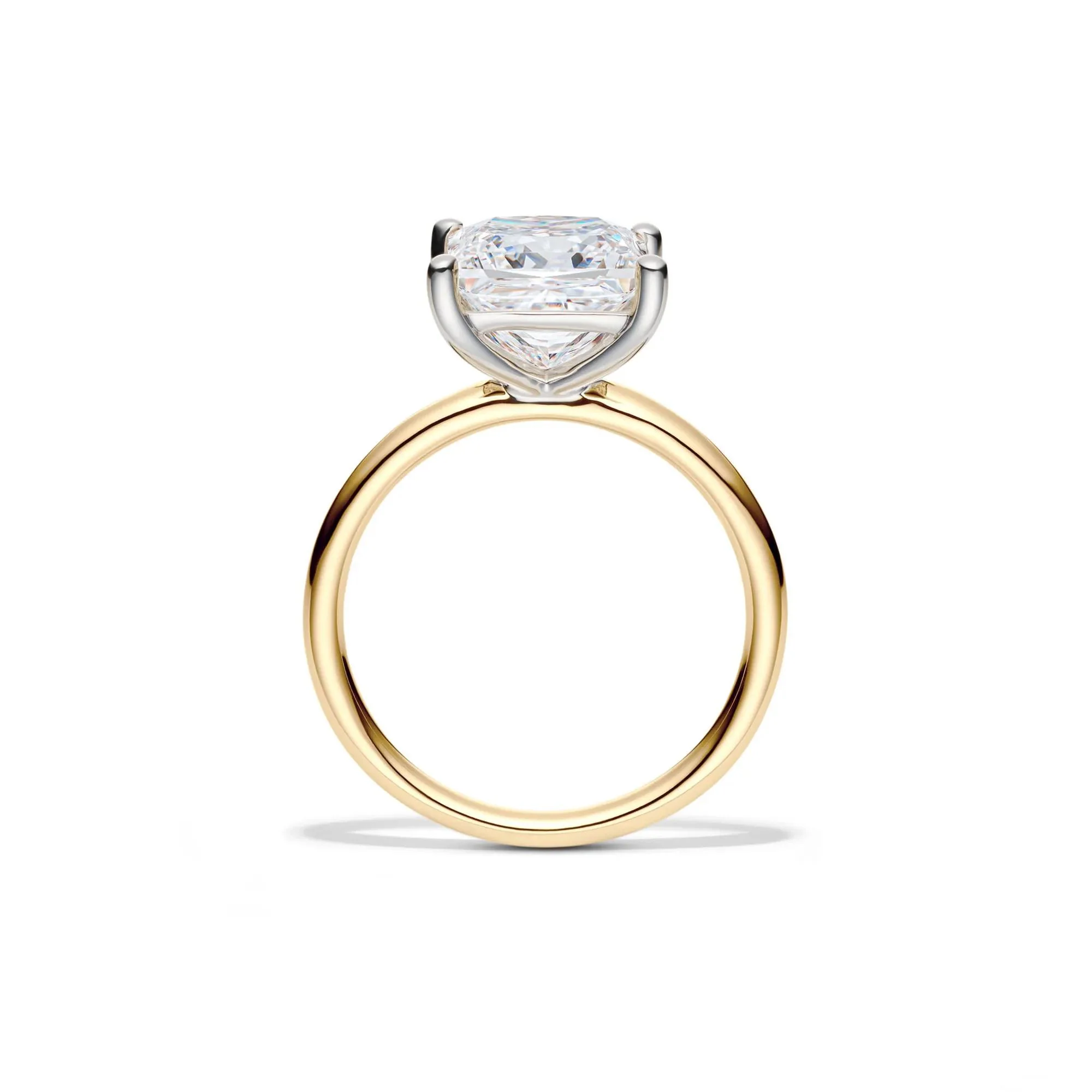 Lab Grown Diamond Princess-Cut Solitaire Engagement Ring 14K Yellow Gold (4 CT.) Size 9 2mm - Image 2