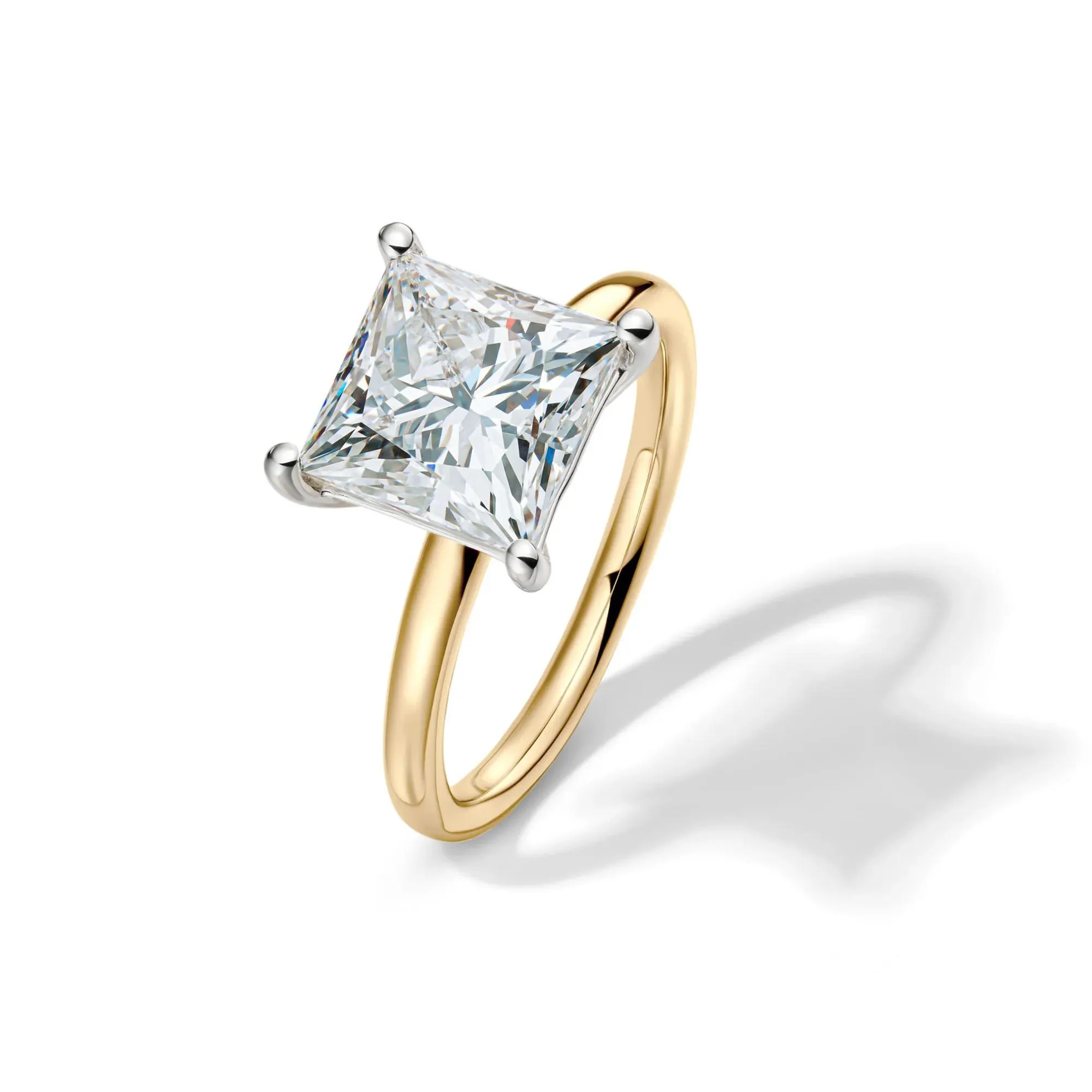 Lab Grown Diamond Princess-Cut Solitaire Engagement Ring 14K Yellow Gold (4 CT.) Size 9.5 2mm - Image 4