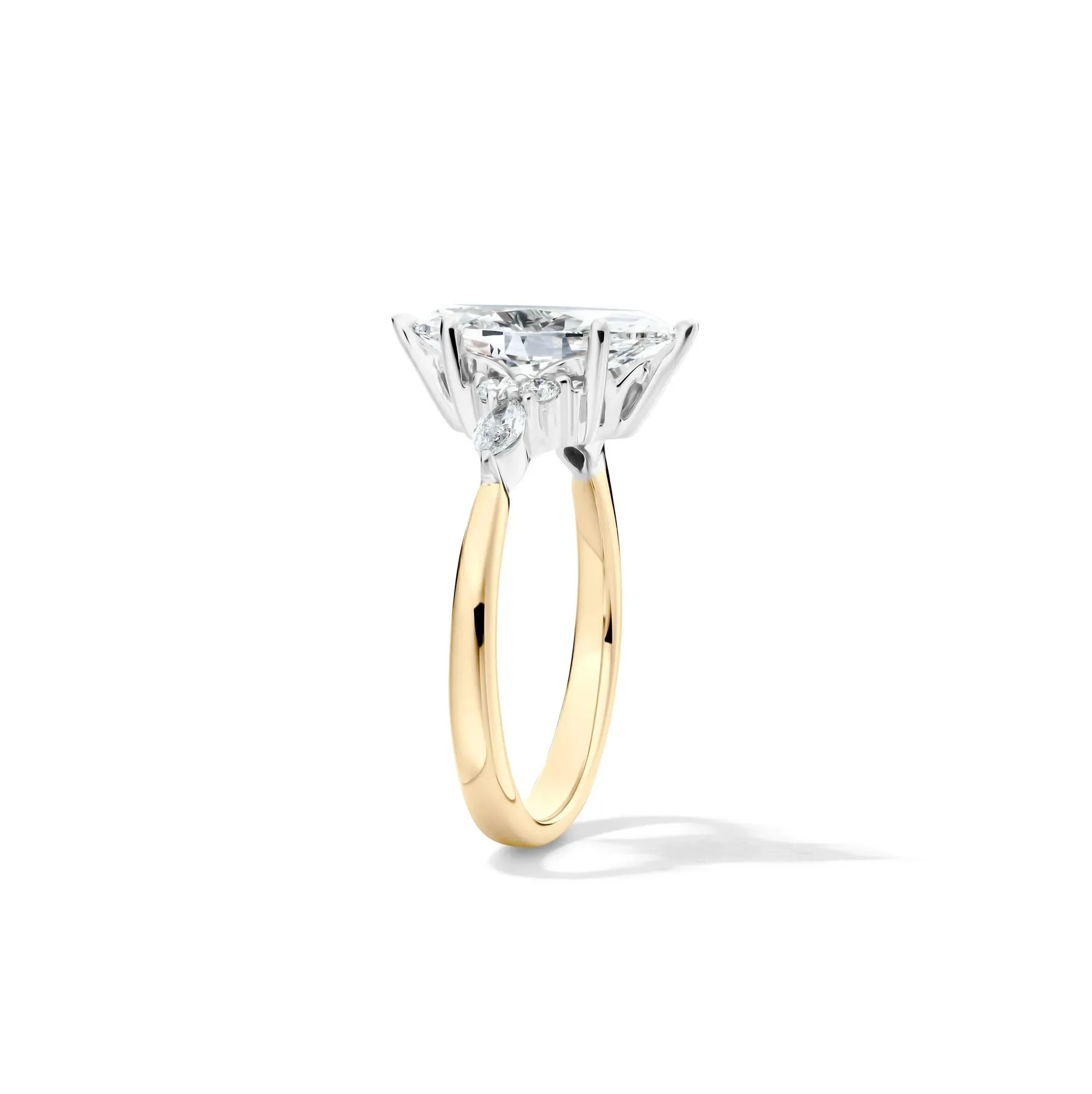 2 1/4 CT. Tw. Lab Grown Diamond Marquise-Cut Engagement Ring 14K Yellow and White Gold Size 8.5 1mm - Image 3